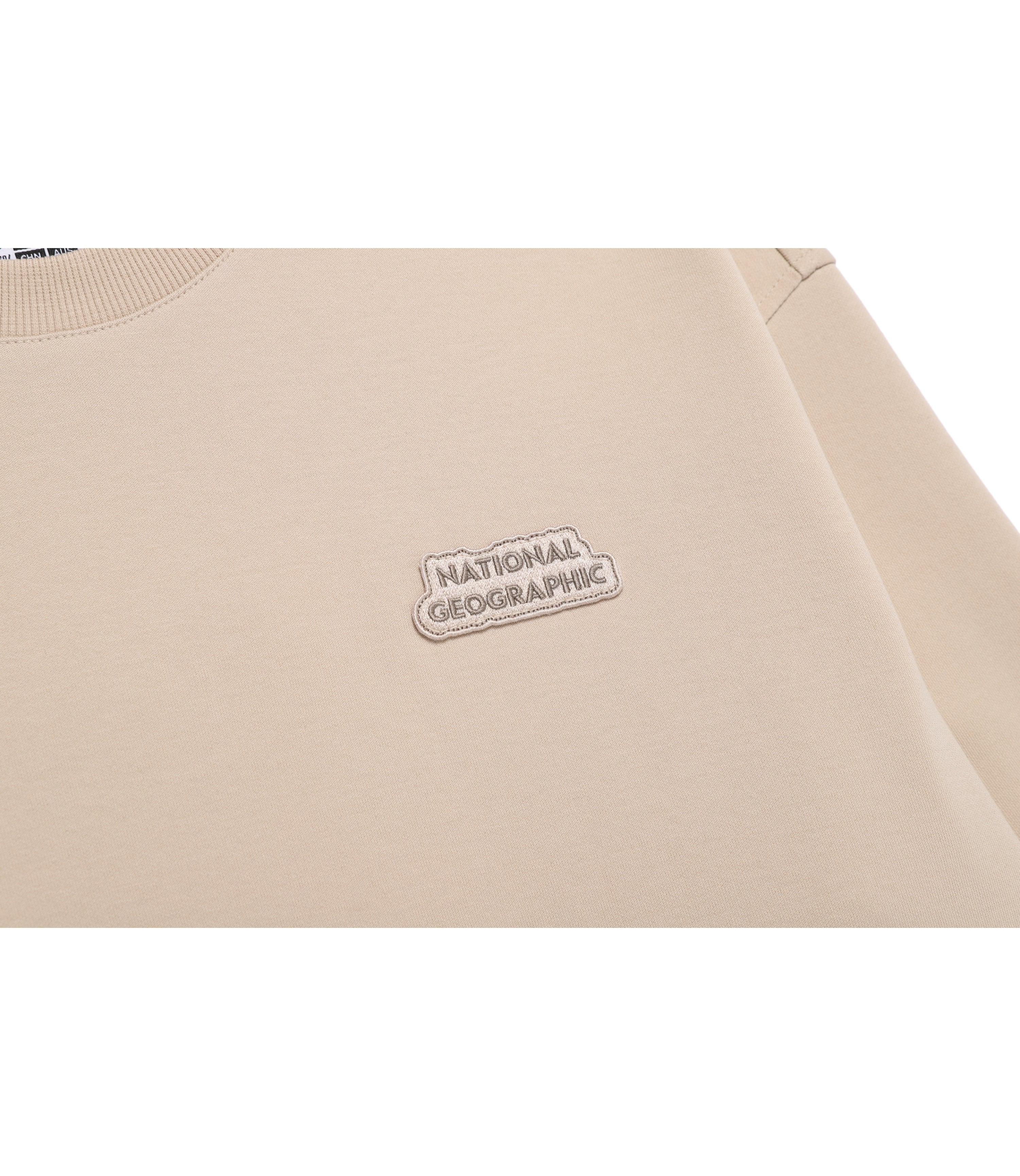 Unisex LONTRA Lettering Graphic Semi-Over Fit Sweatshirt<br>L/BEIGE