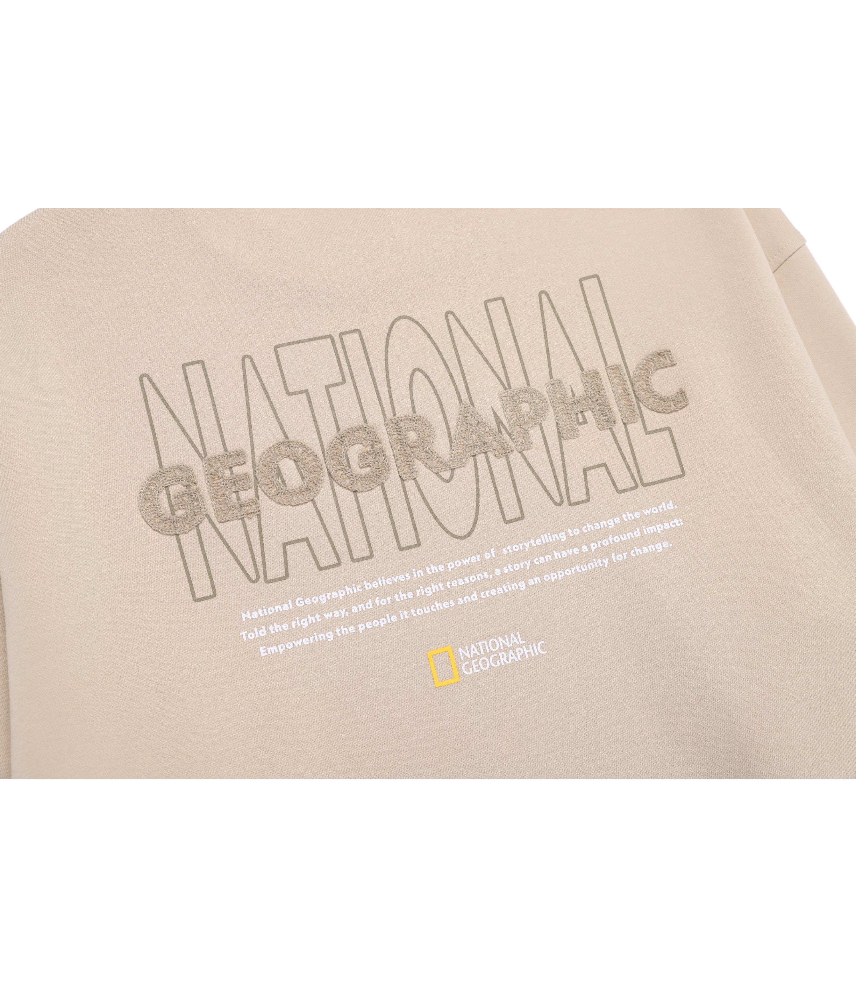 Unisex LONTRA Lettering Graphic Semi-Over Fit Sweatshirt<br>L/BEIGE