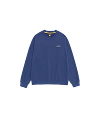 Unisex LONTRA Lettering Graphic Semi-Over Fit Sweatshirt<br>DARK BLUE
