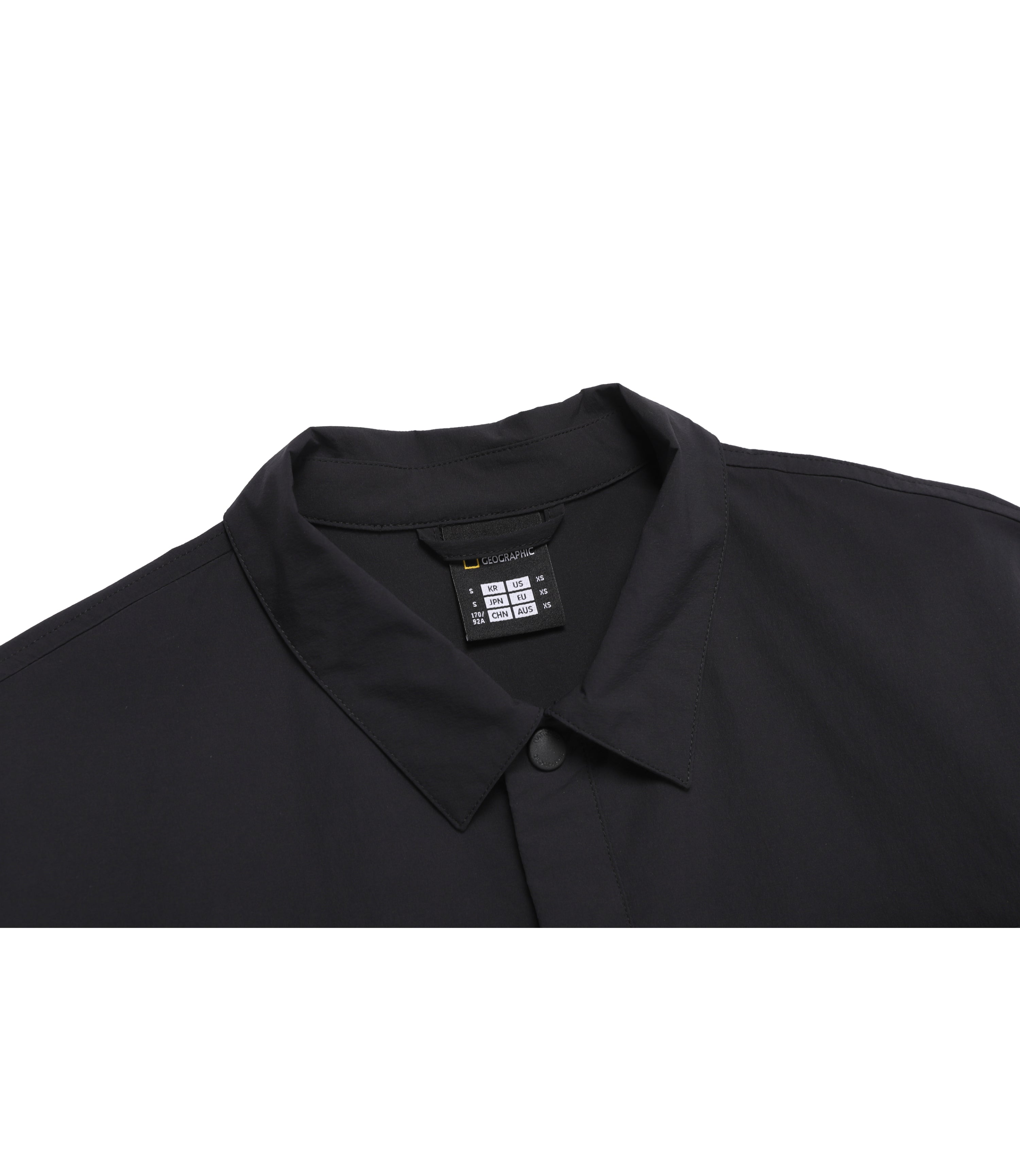 Unisex Freeze Stretch Semi-Overfit Short Sleeve Collar Tee<br>BLACK