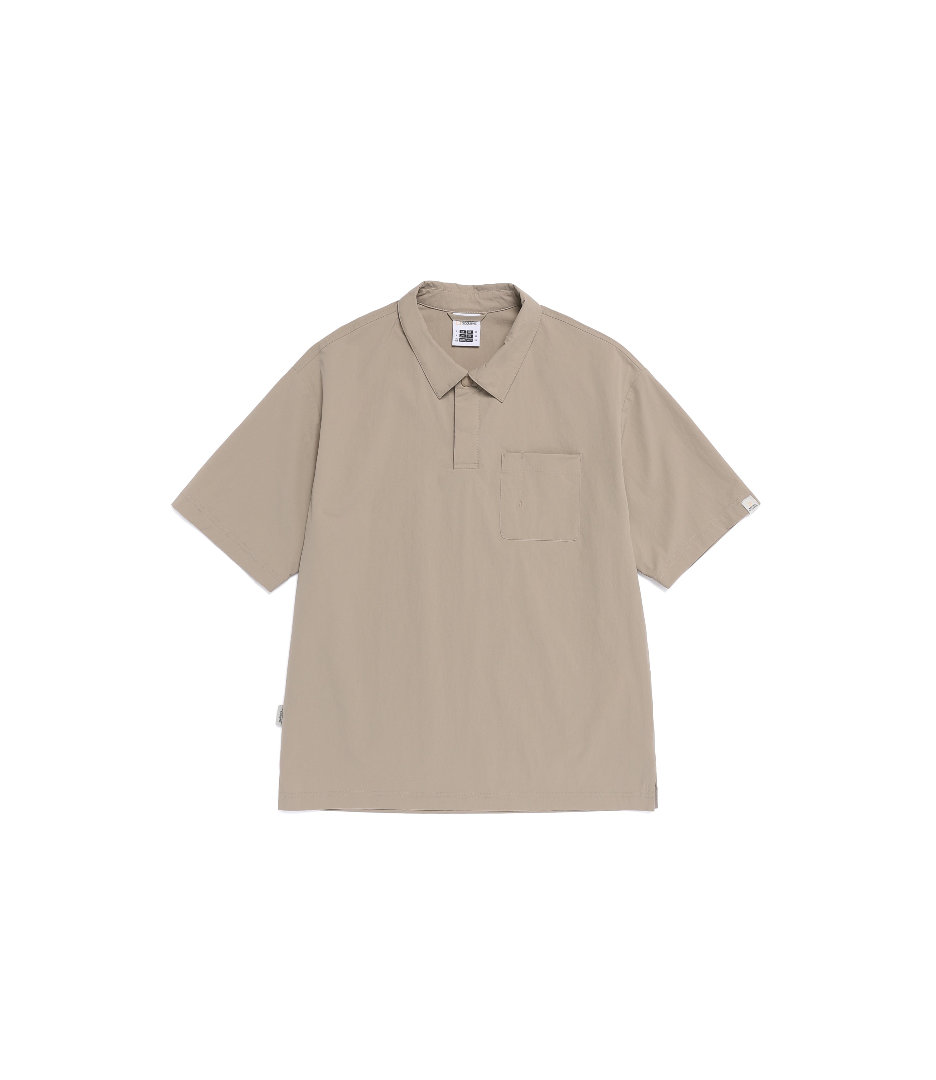 Unisex Freeze Stretch Semi-Overfit Short Sleeve Collar Tee<br>OAK BEIGE