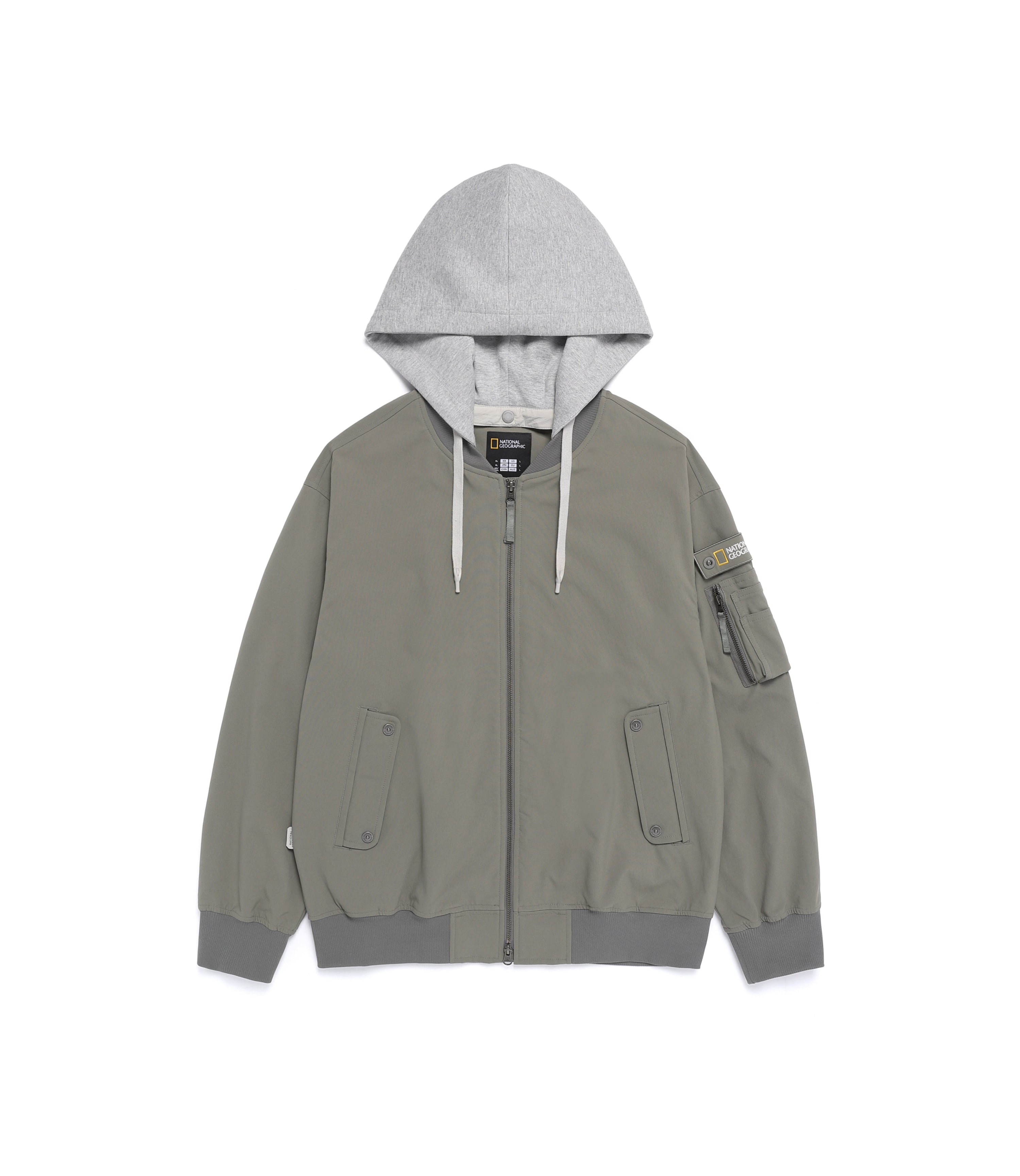 Men's LONTRA Detachable Hooded Jumper<br>G/KHAKI