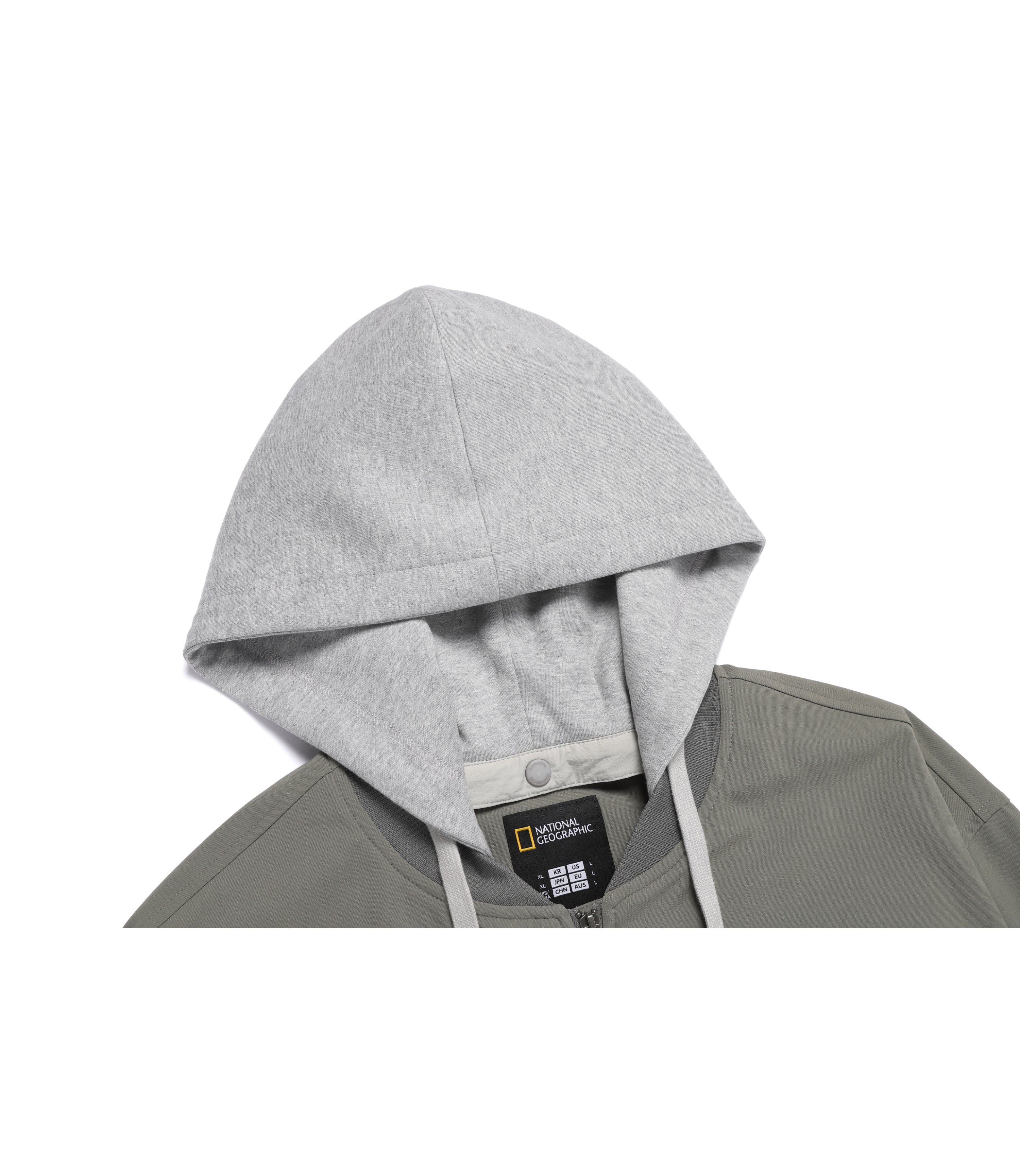 Men's LONTRA Detachable Hooded Jumper<br>G/KHAKI