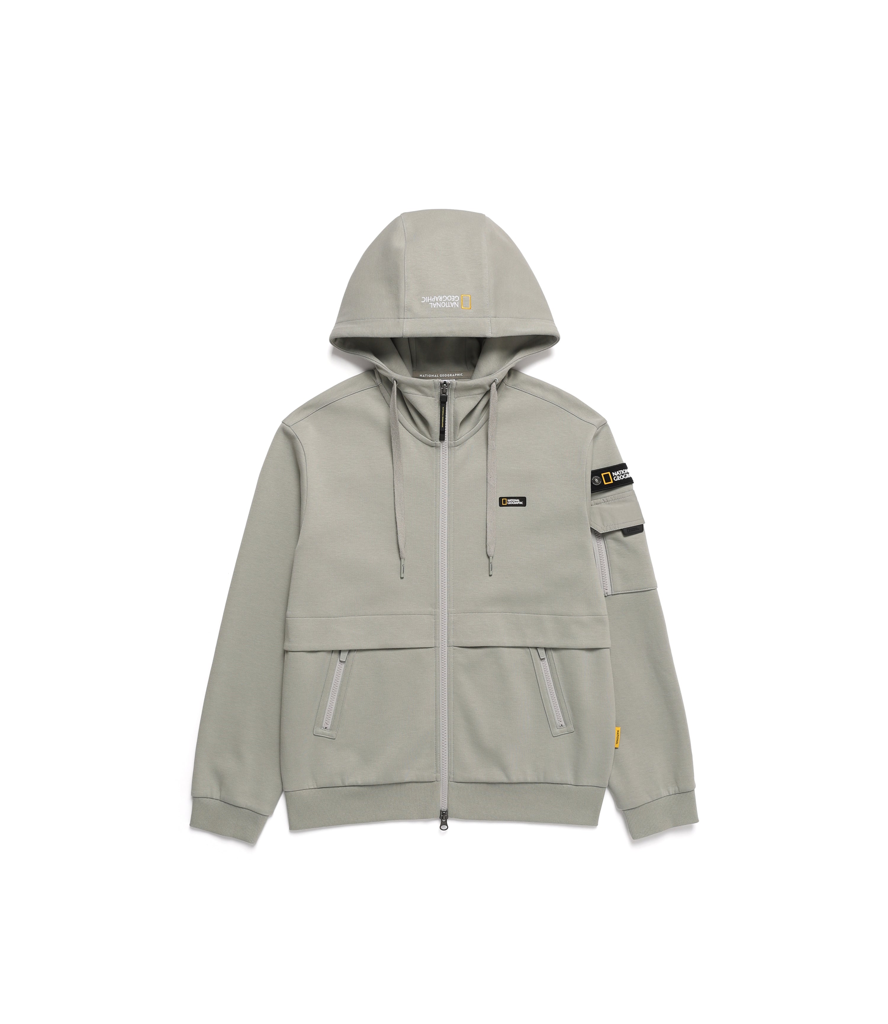 Unisex SOULION Pocket Zip-Up Hoodie<br>AGATE GREY