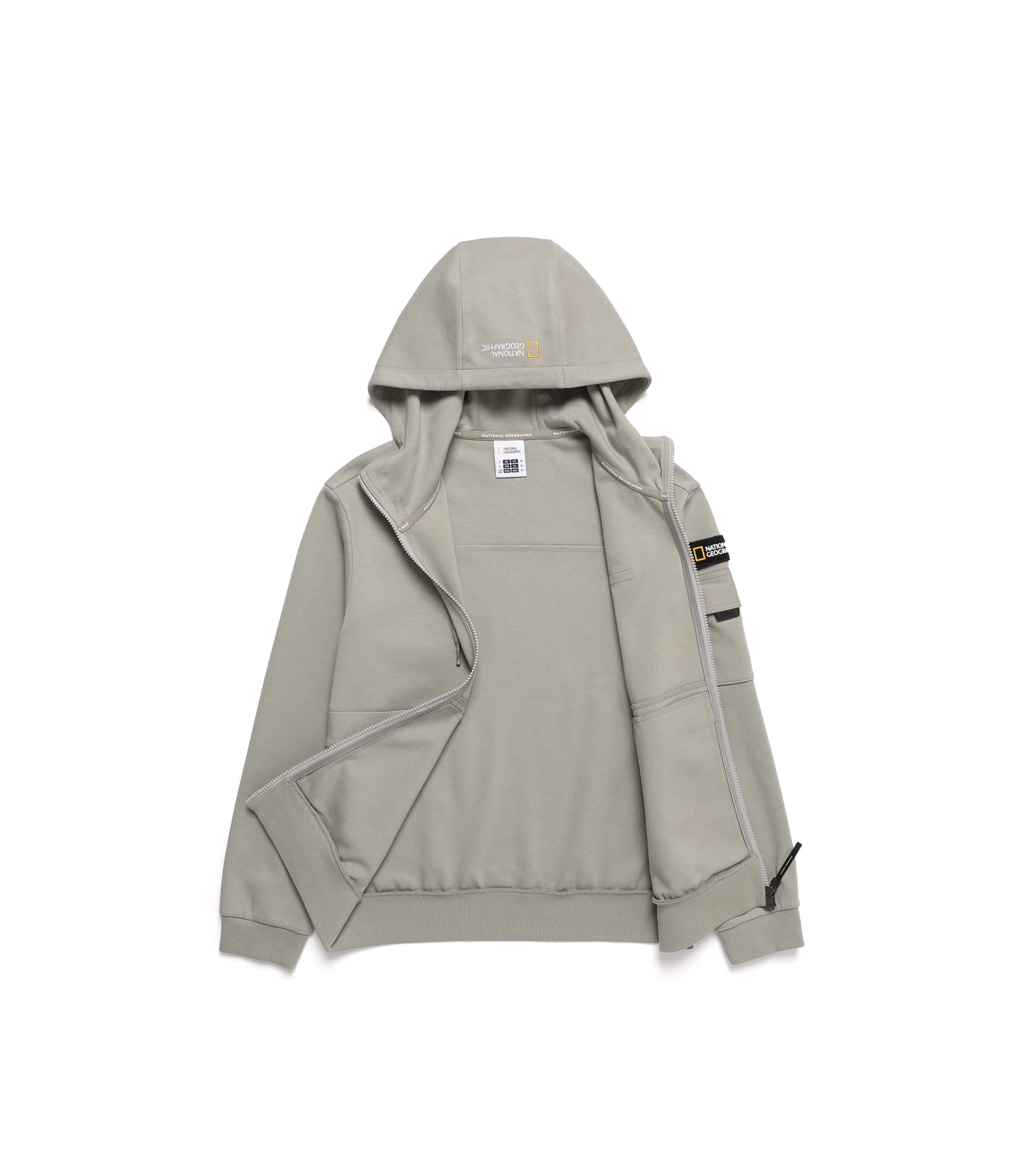 Unisex SOULION Pocket Zip-Up Hoodie<br>AGATE GREY