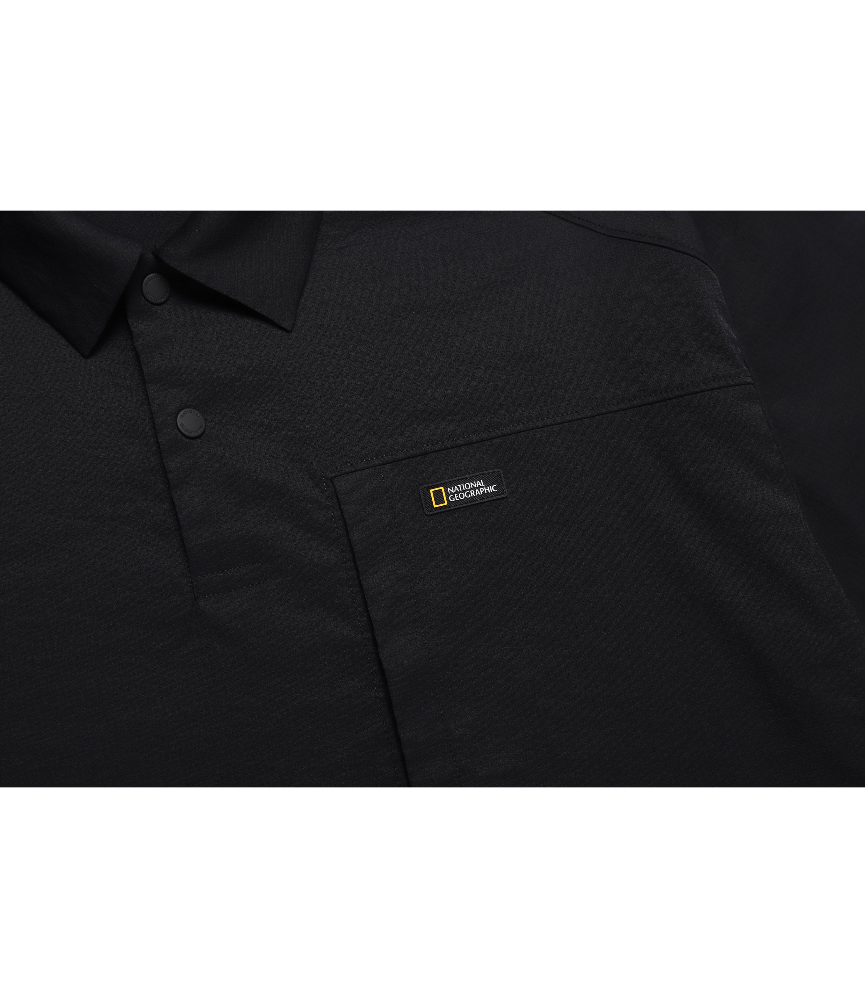 Men's Frozen Cube Short Sleeve Collar Tee<br>CARBON BLACK