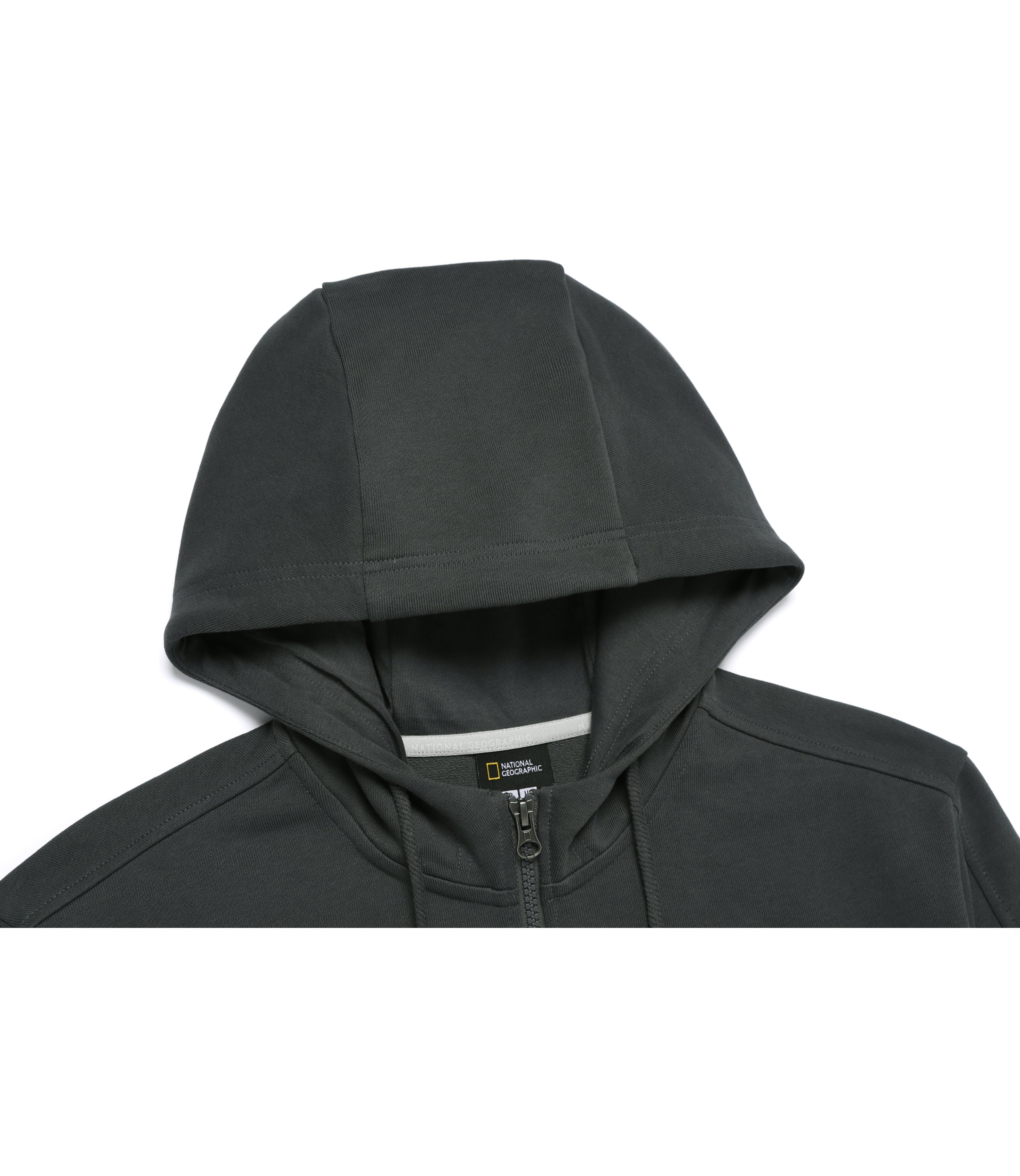 Unisex SOULION Sleeve Pocket Full Zip-Up Hoodie<br>GREY
