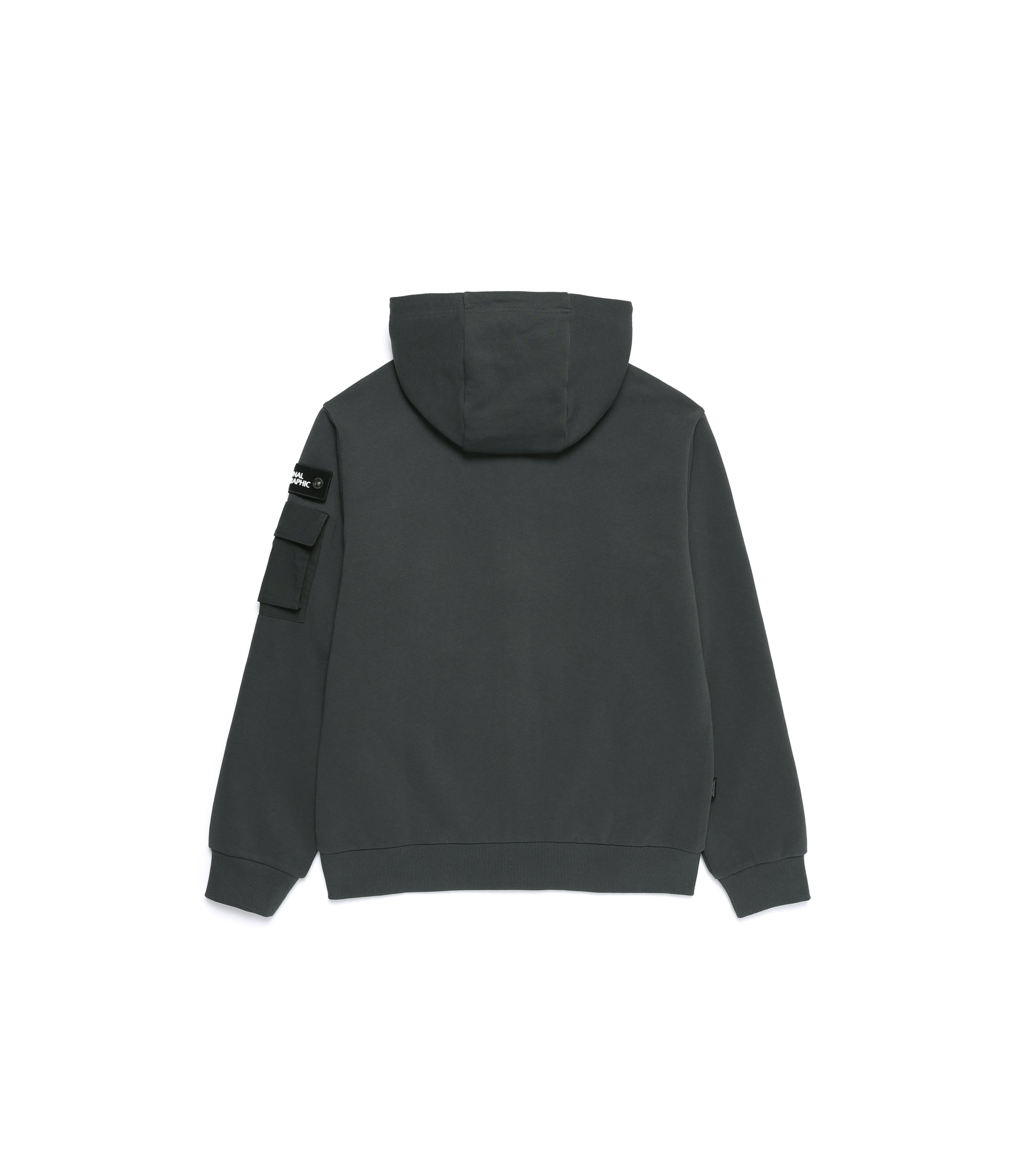 Unisex SOULION Sleeve Pocket Full Zip-Up Hoodie<br>GREY