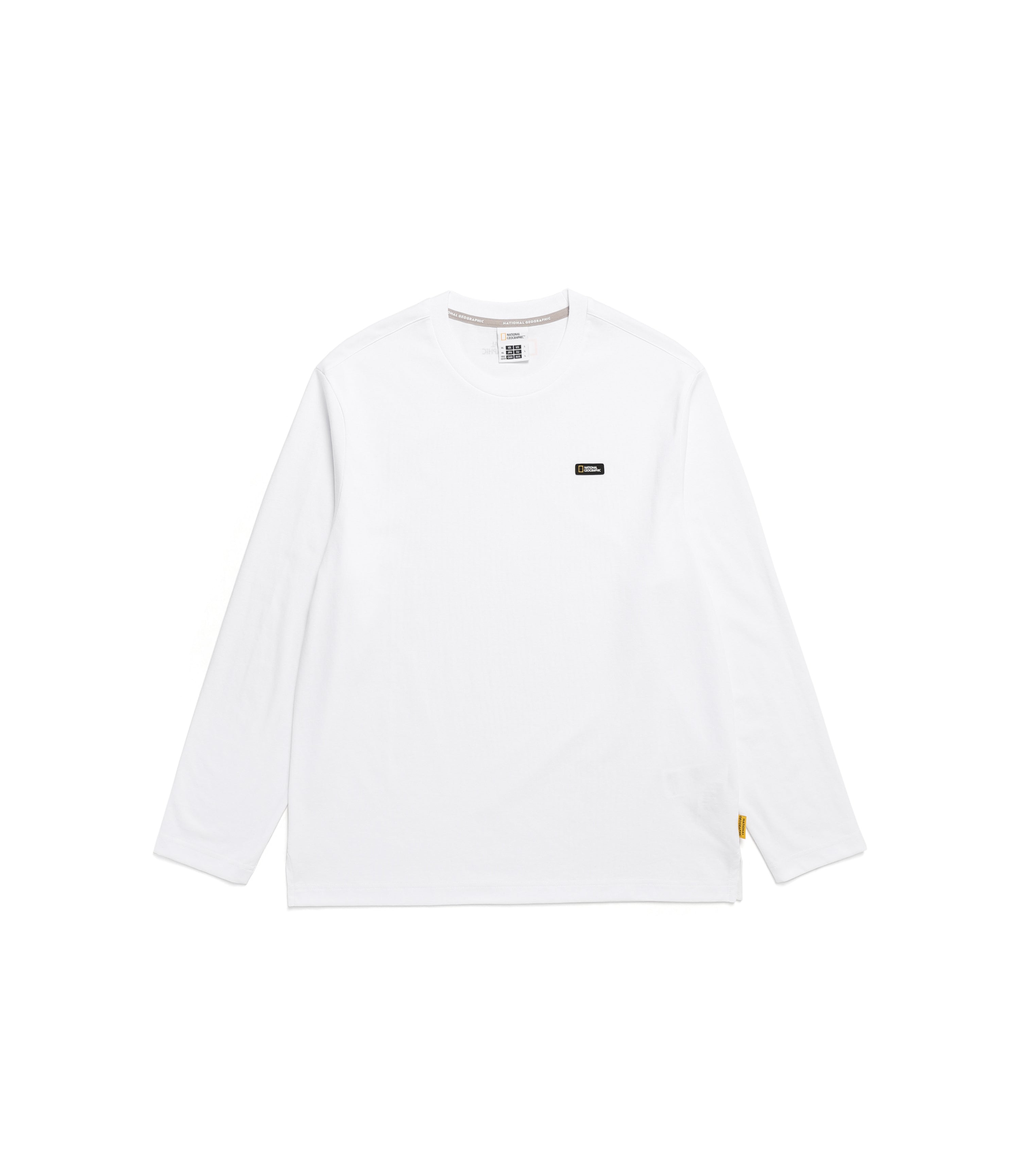 Unisex NEODY Small LOGO Basic L-Sleeve T-Shirts<br>WHITE