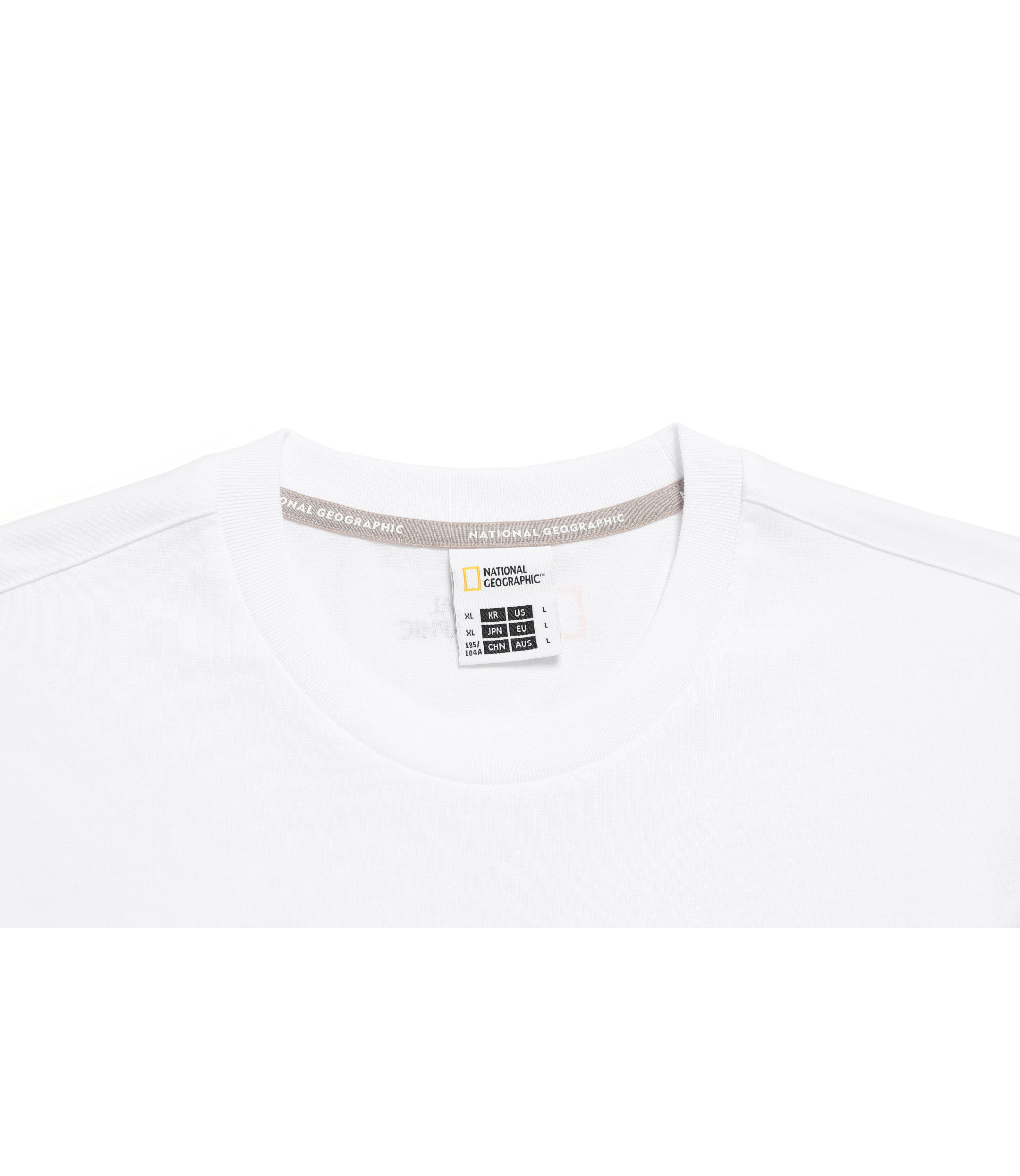 Unisex NEODY Small LOGO Basic L-Sleeve T-Shirts<br>WHITE