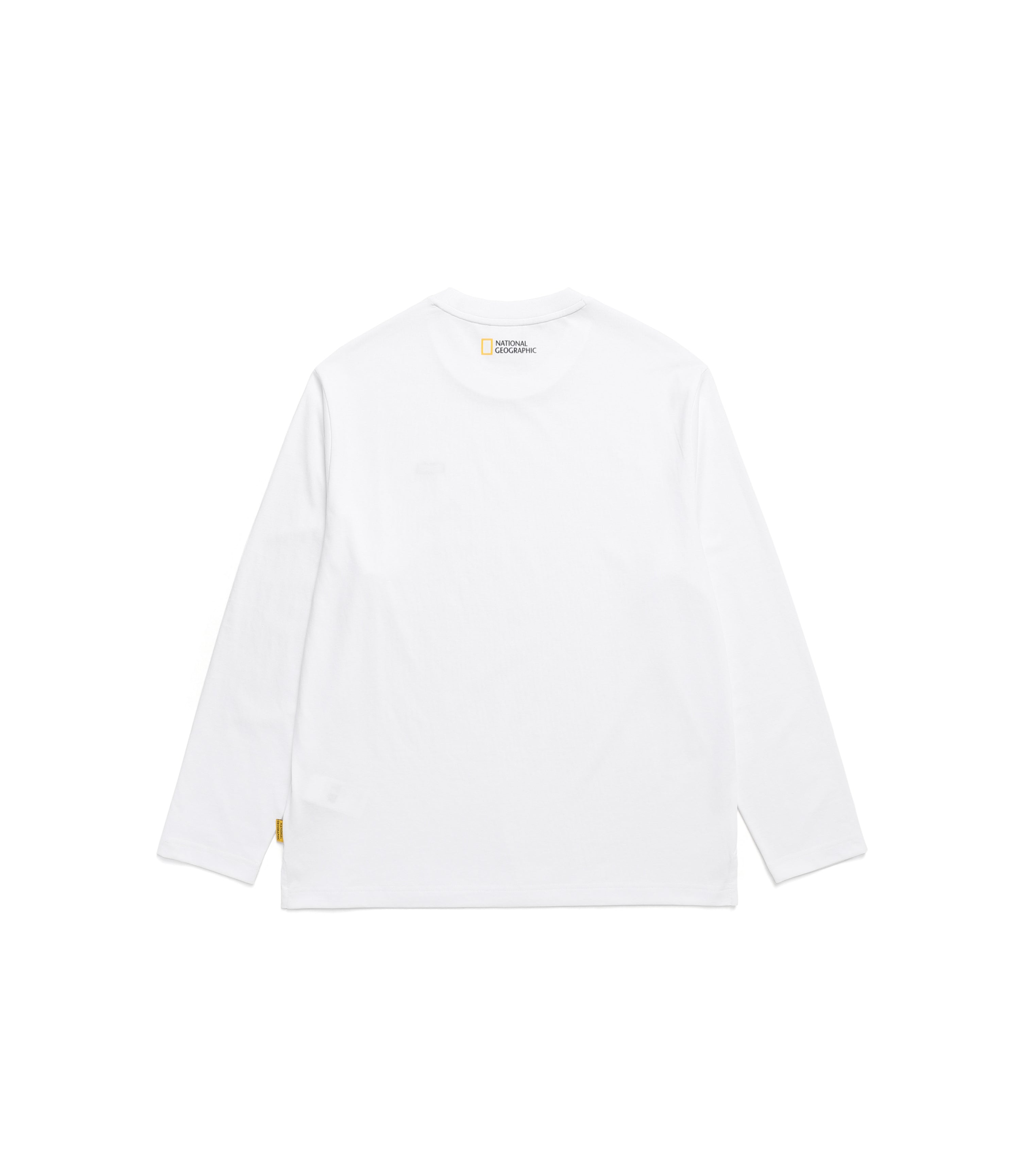 Unisex NEODY Small LOGO Basic L-Sleeve T-Shirts<br>WHITE