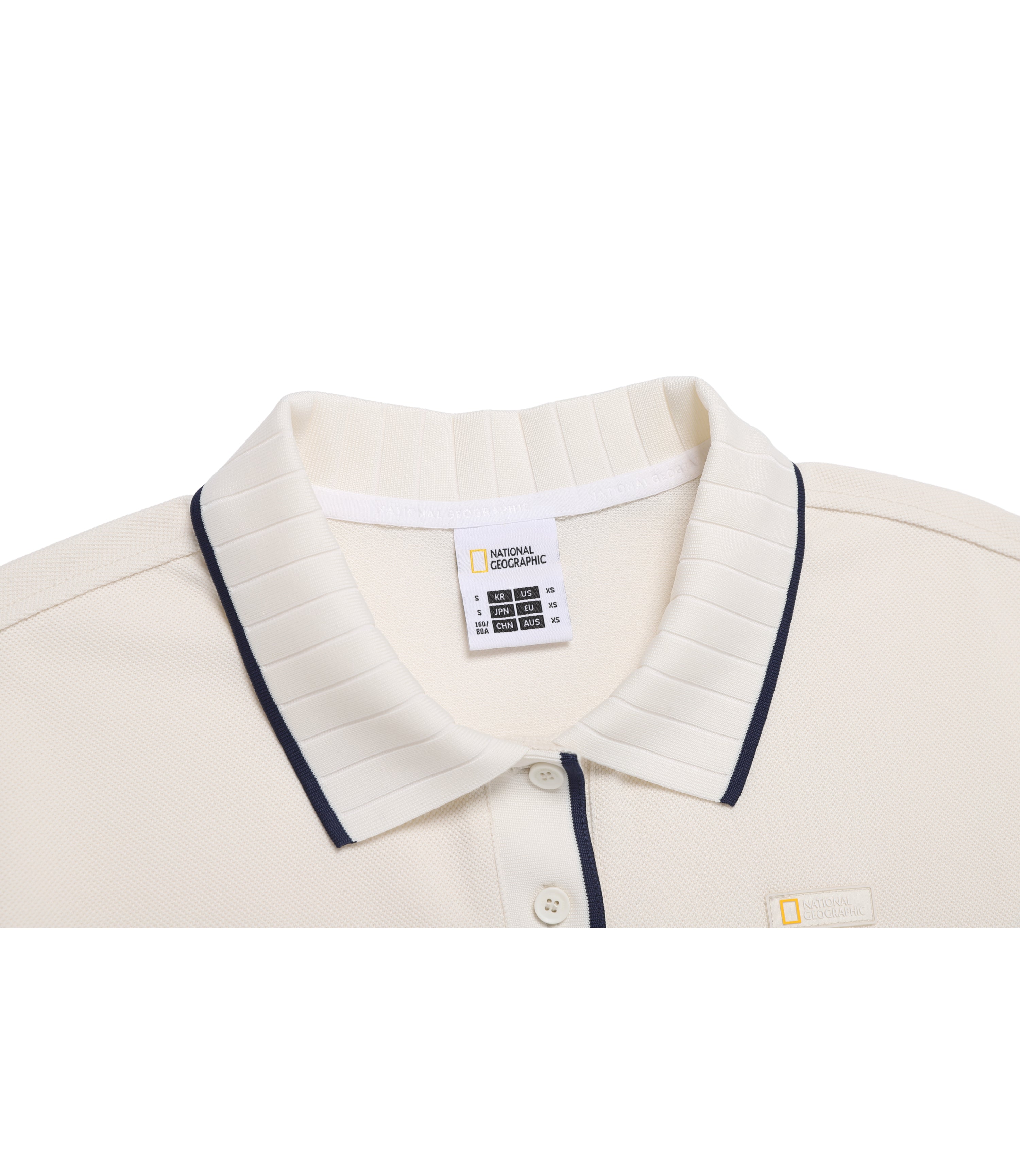 Women's Modified Pique Variation Short Sleeve Collar Tee<br>IVORY
