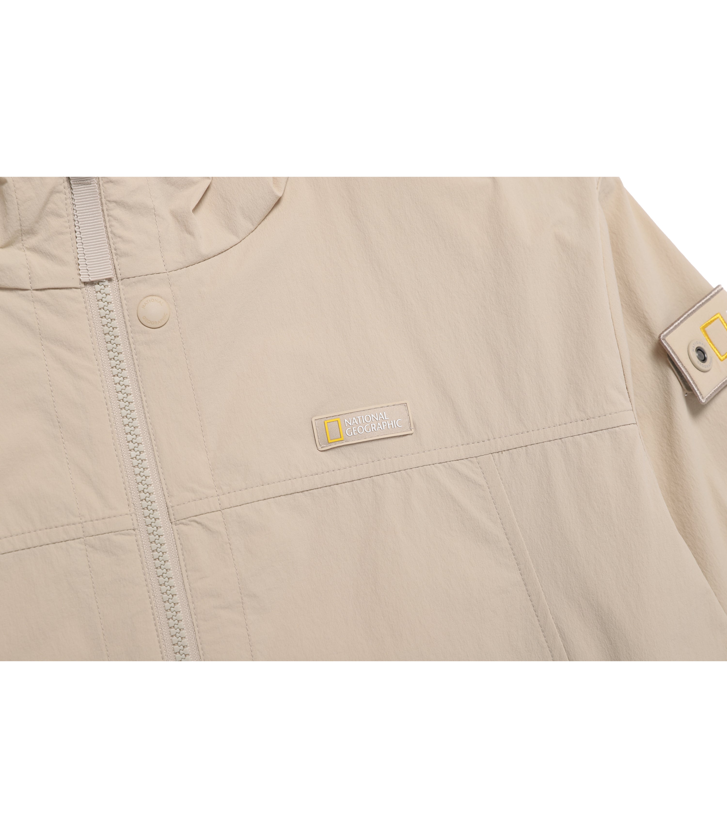 Unisex ADELIE Stretch Full Zip-Up Hooded Jumper<br>L/BEIGE
