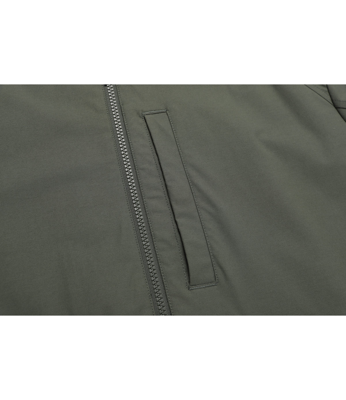 Unisex Cotton-Touch Woven Stretch Semi-Overfit Stand-Neck Jacket<br>OLIVE GREEN