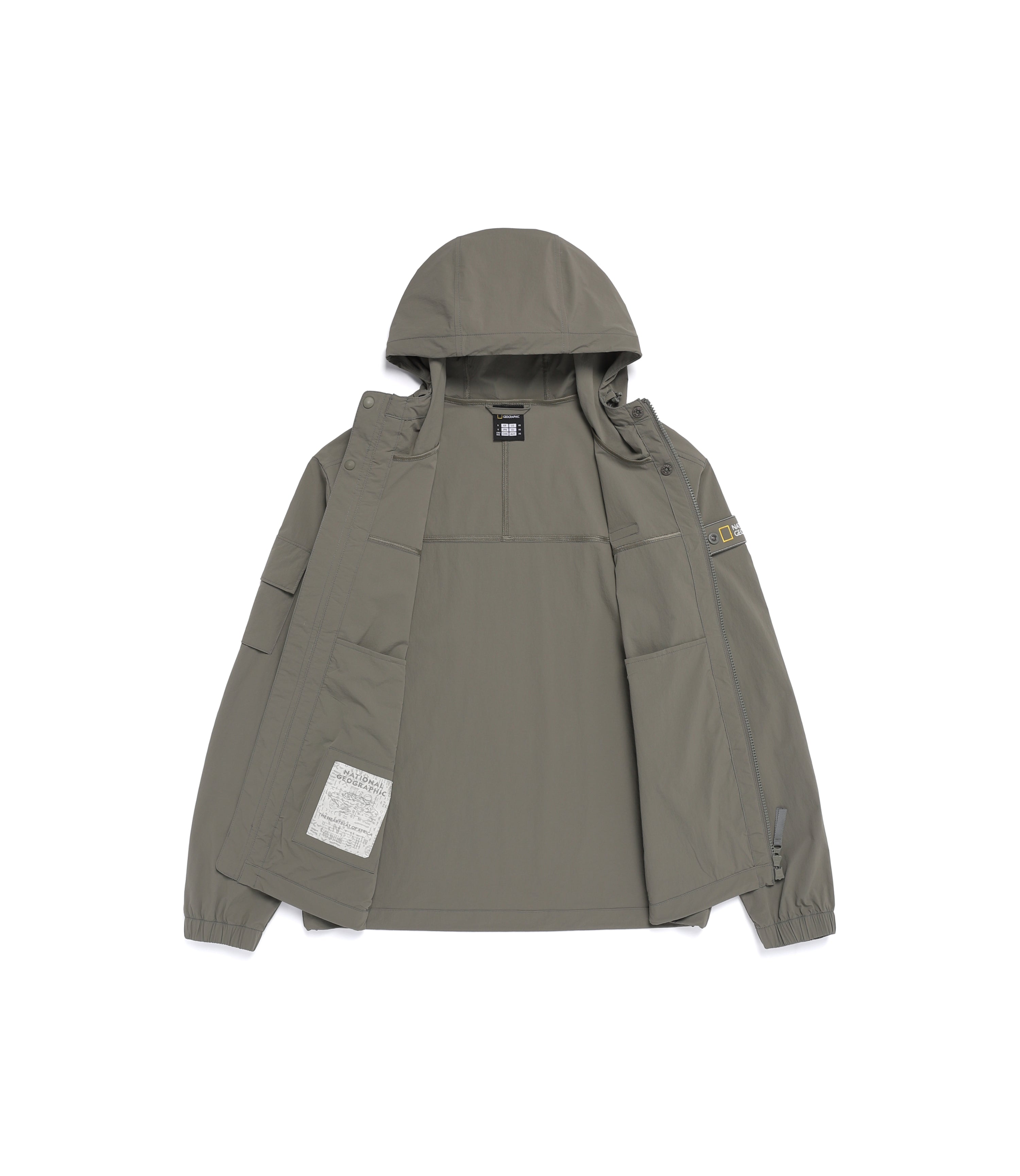 Unisex ADELIE Stretch Full Zip-Up Hooded Jumper<br>G/KHAKI