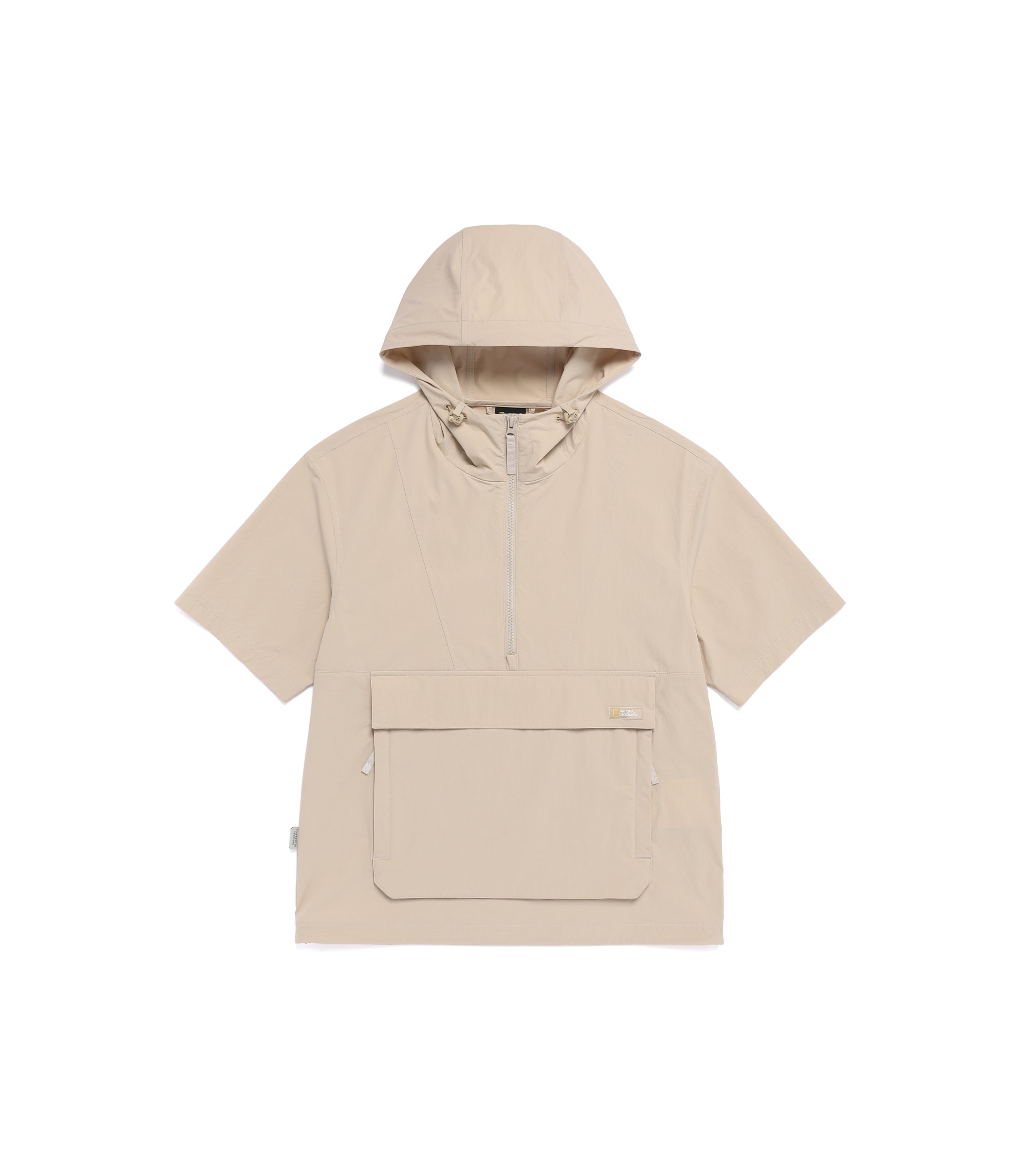 Unisex Freeze Stretch Semi-Overfit Hooded Anorak<br>L/BEIGE
