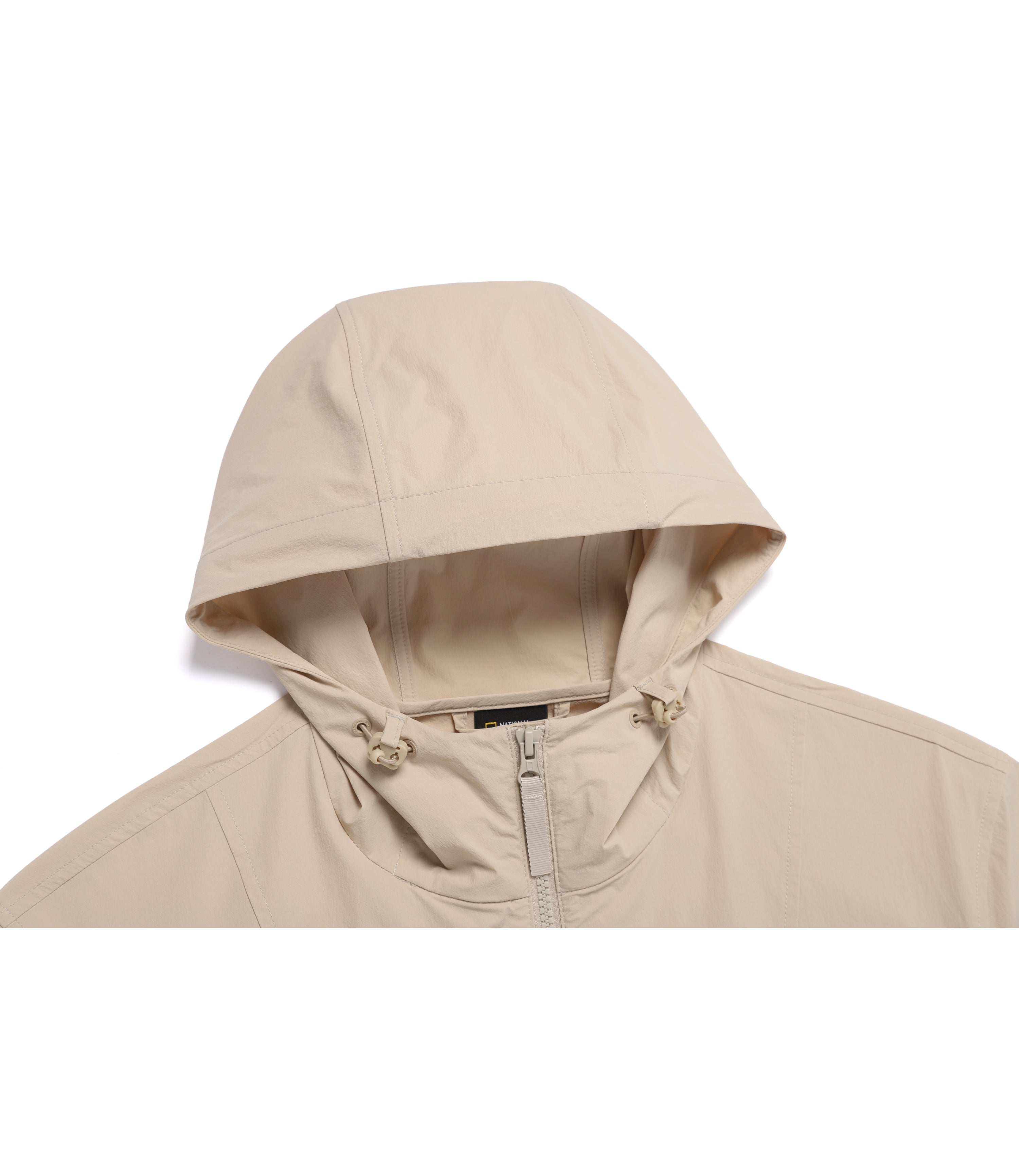Unisex Freeze Stretch Semi-Overfit Hooded Anorak<br>L/BEIGE