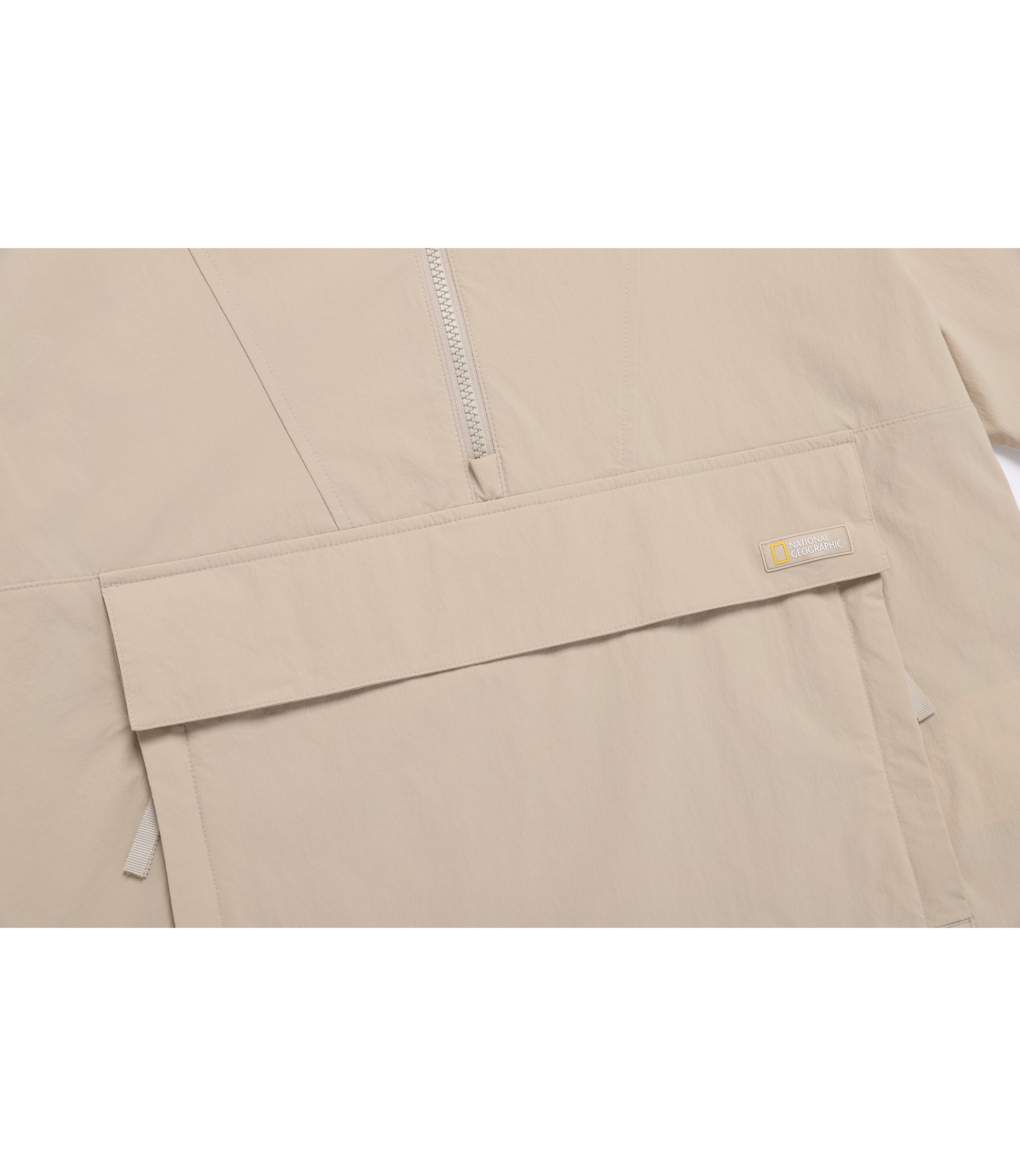 Unisex Freeze Stretch Semi-Overfit Hooded Anorak<br>L/BEIGE