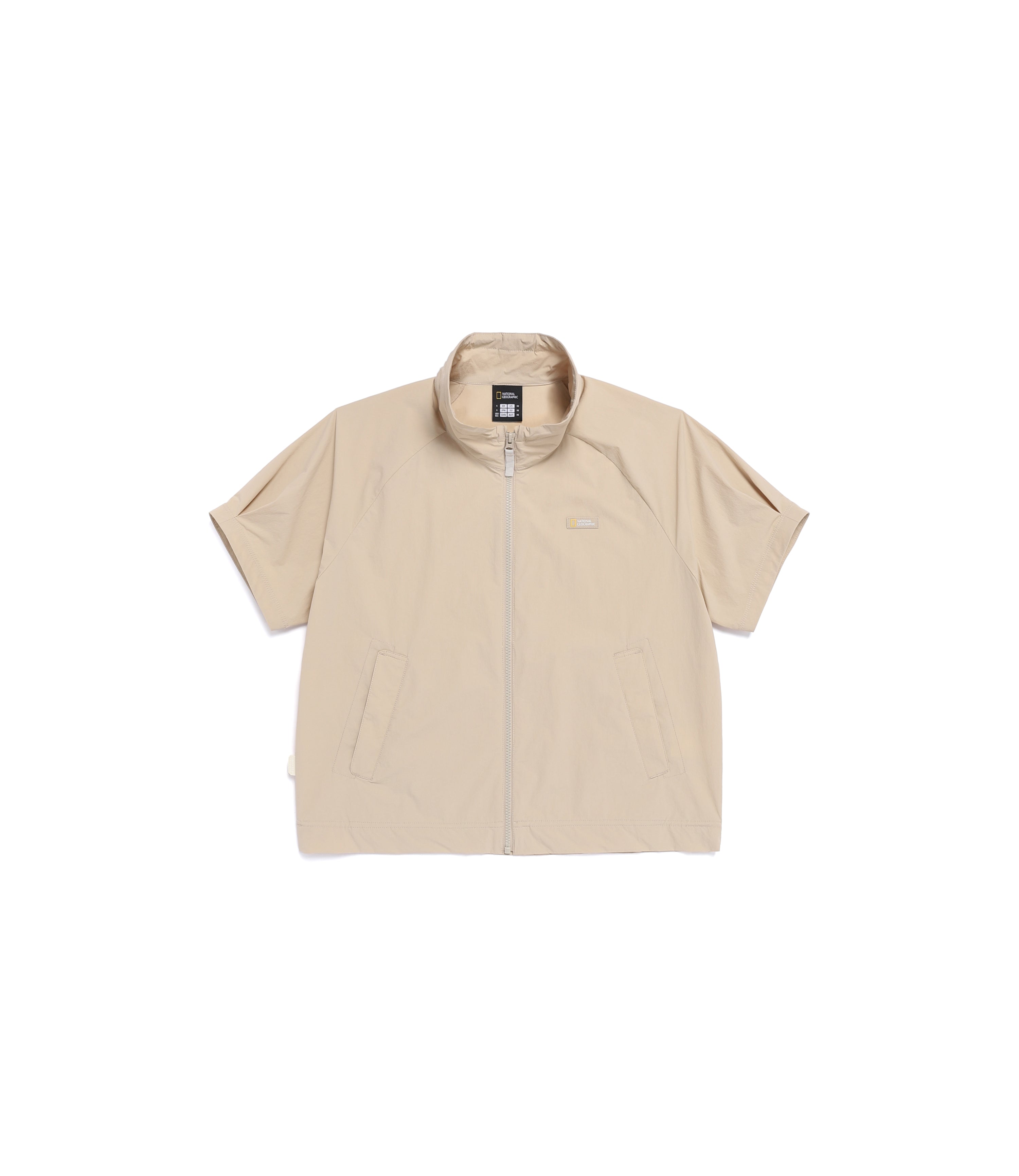 Women's Freeze Stretch Stand Neck Short Sleeve Full Zip-Up<br>L/BEIGE