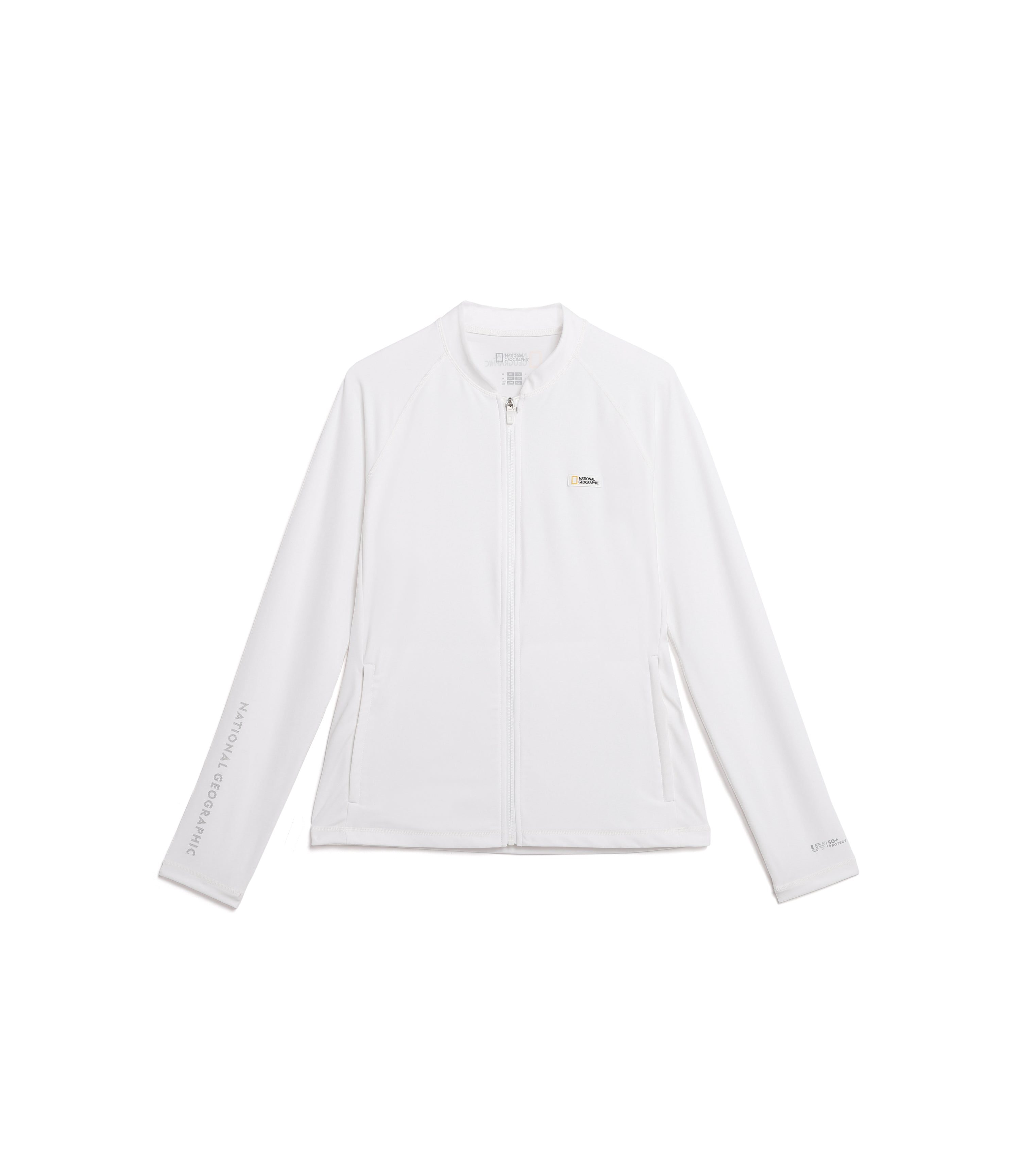 Women's Zip-Up Long Sleeve Rash Guard<br>WHITE