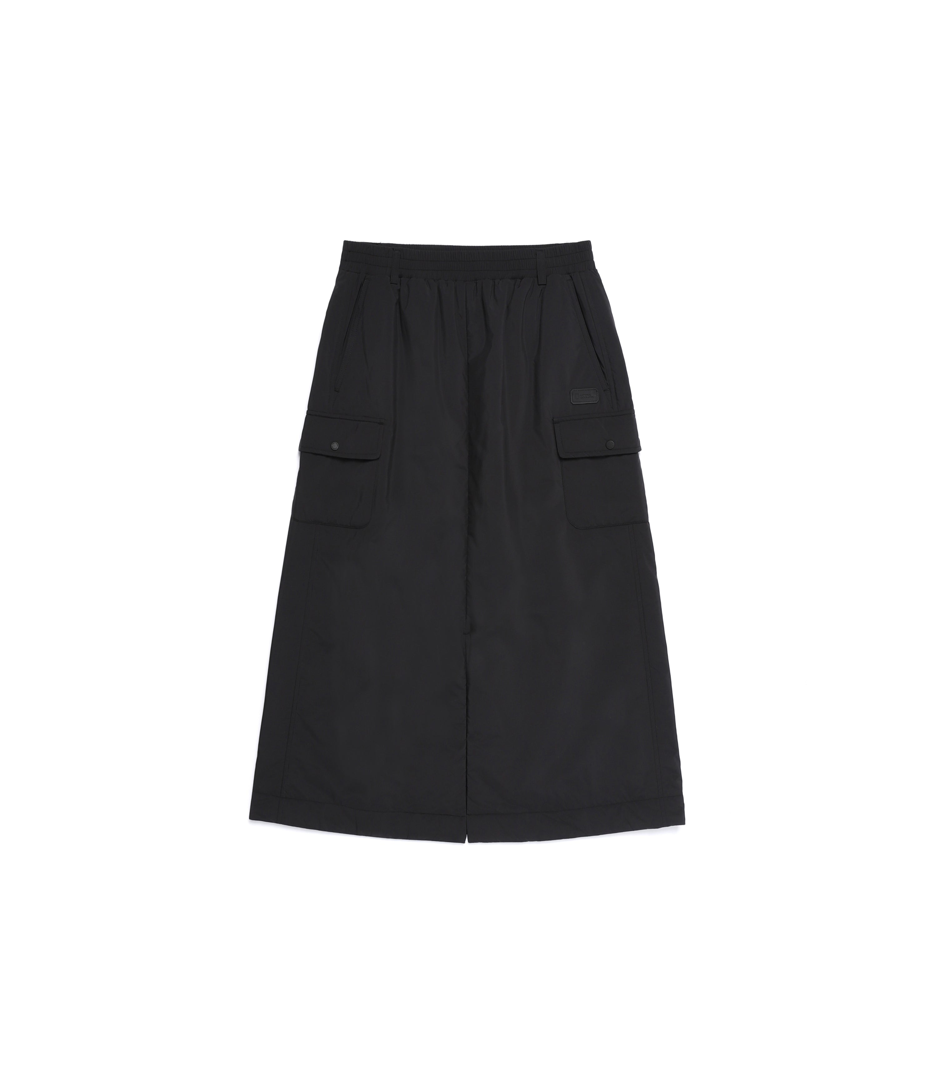 Women's PO'O-ULI Non-Quilted Long Skirt<br>BLACK