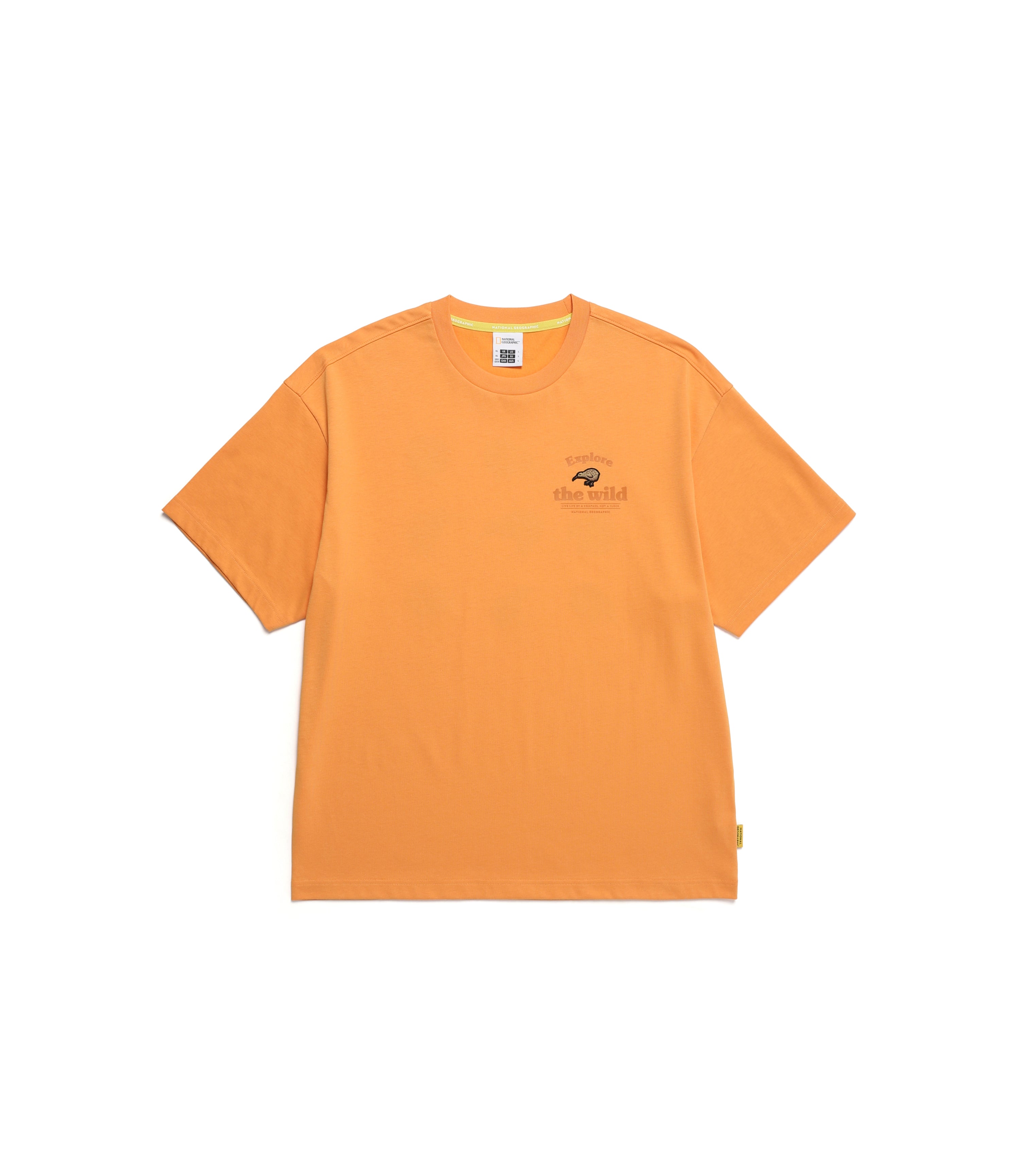 Unisex Kiwi Graphic Semi-Over Fit Eco Short Sleeve T-Shirt<br>L/ORANGE