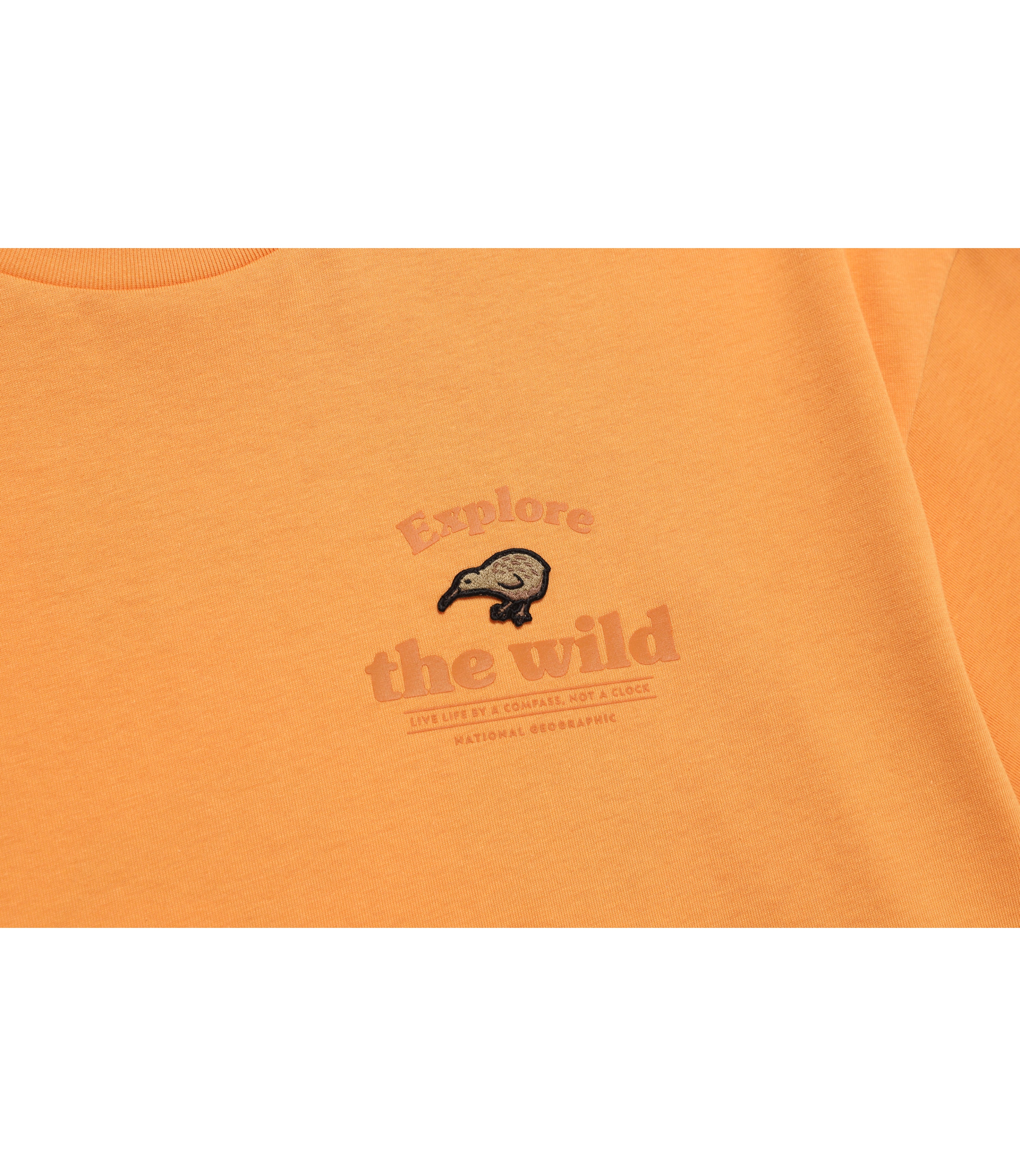 Unisex Kiwi Graphic Semi-Over Fit Eco Short Sleeve T-Shirt<br>L/ORANGE