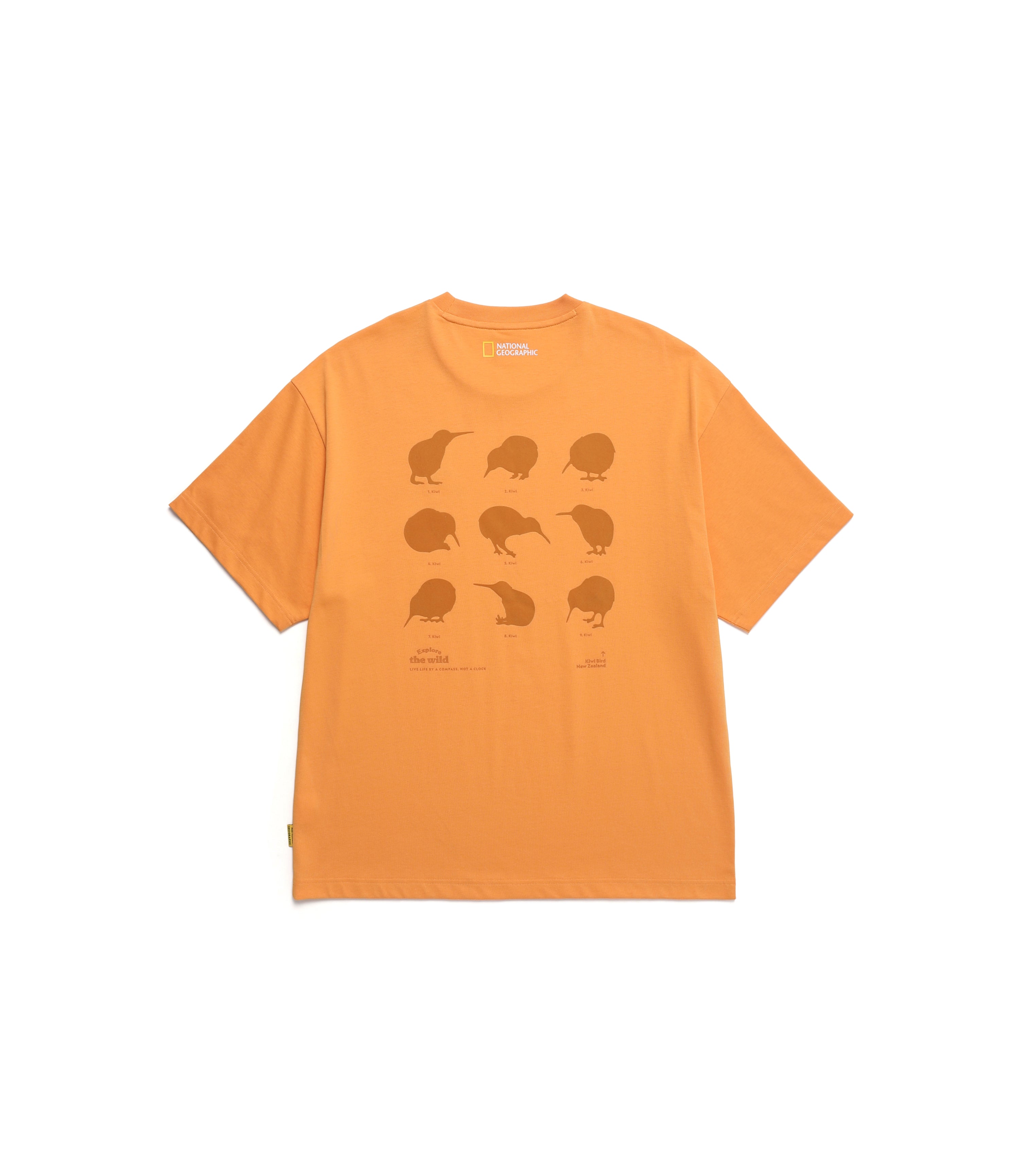 Unisex Kiwi Graphic Semi-Over Fit Eco Short Sleeve T-Shirt<br>L/ORANGE