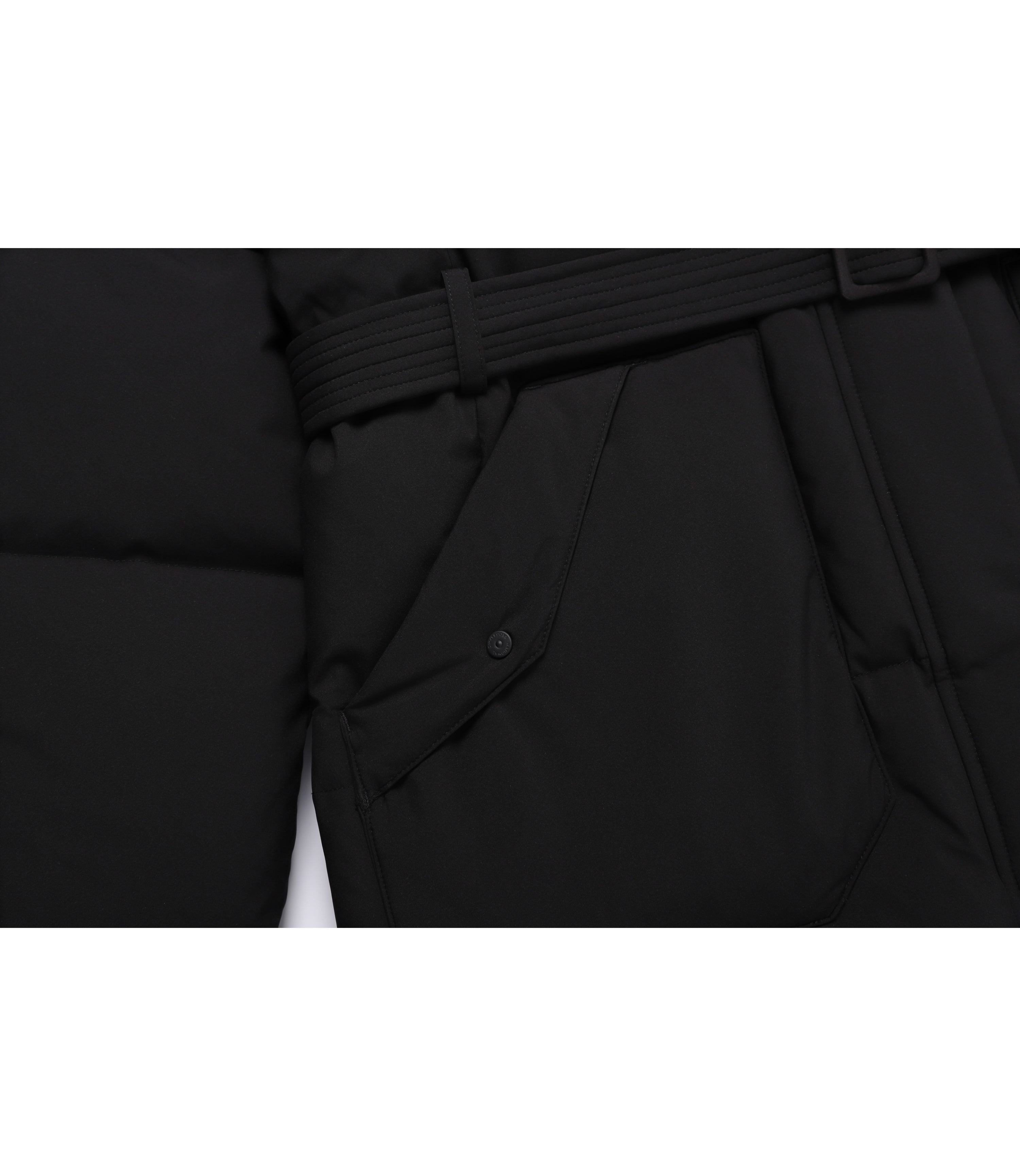 Women's Mid-Length Detachable Hooded Goose Down Jumper<br>BLACK