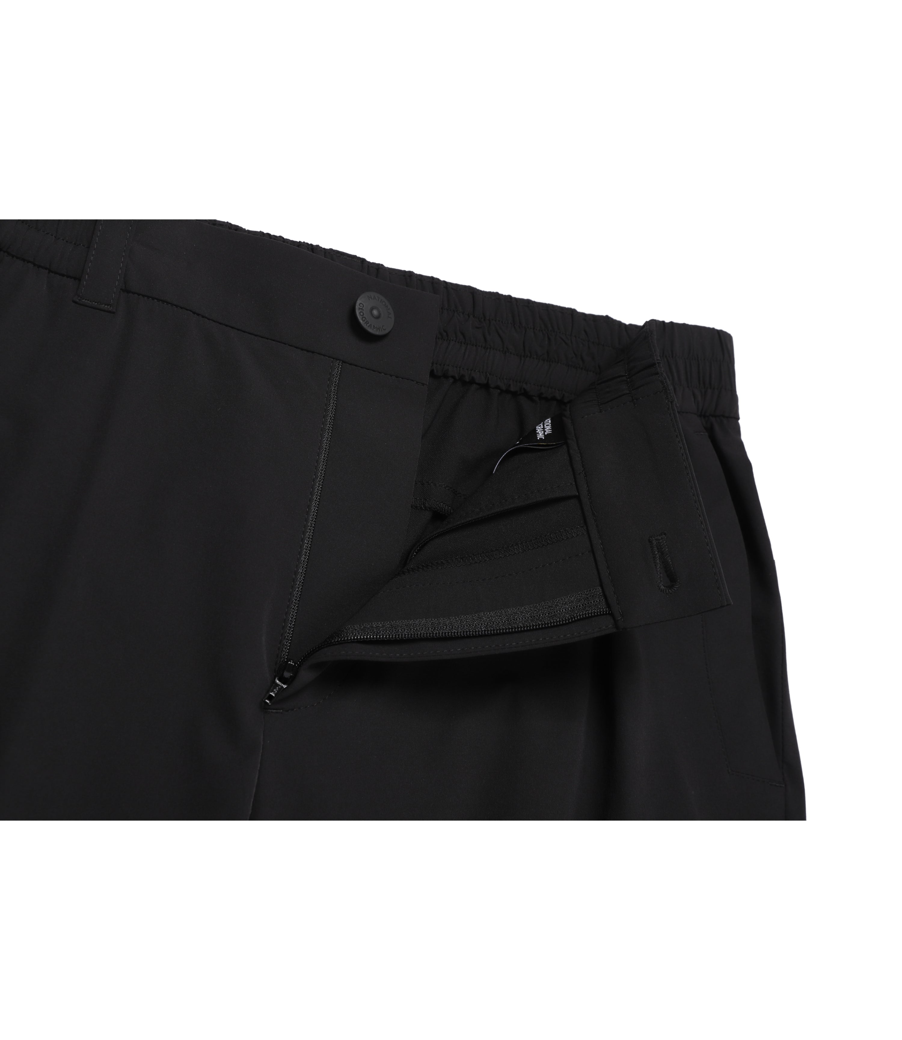 Men's CROW Semi-Loose Fit Straight Cargo Pants<br>BLACK