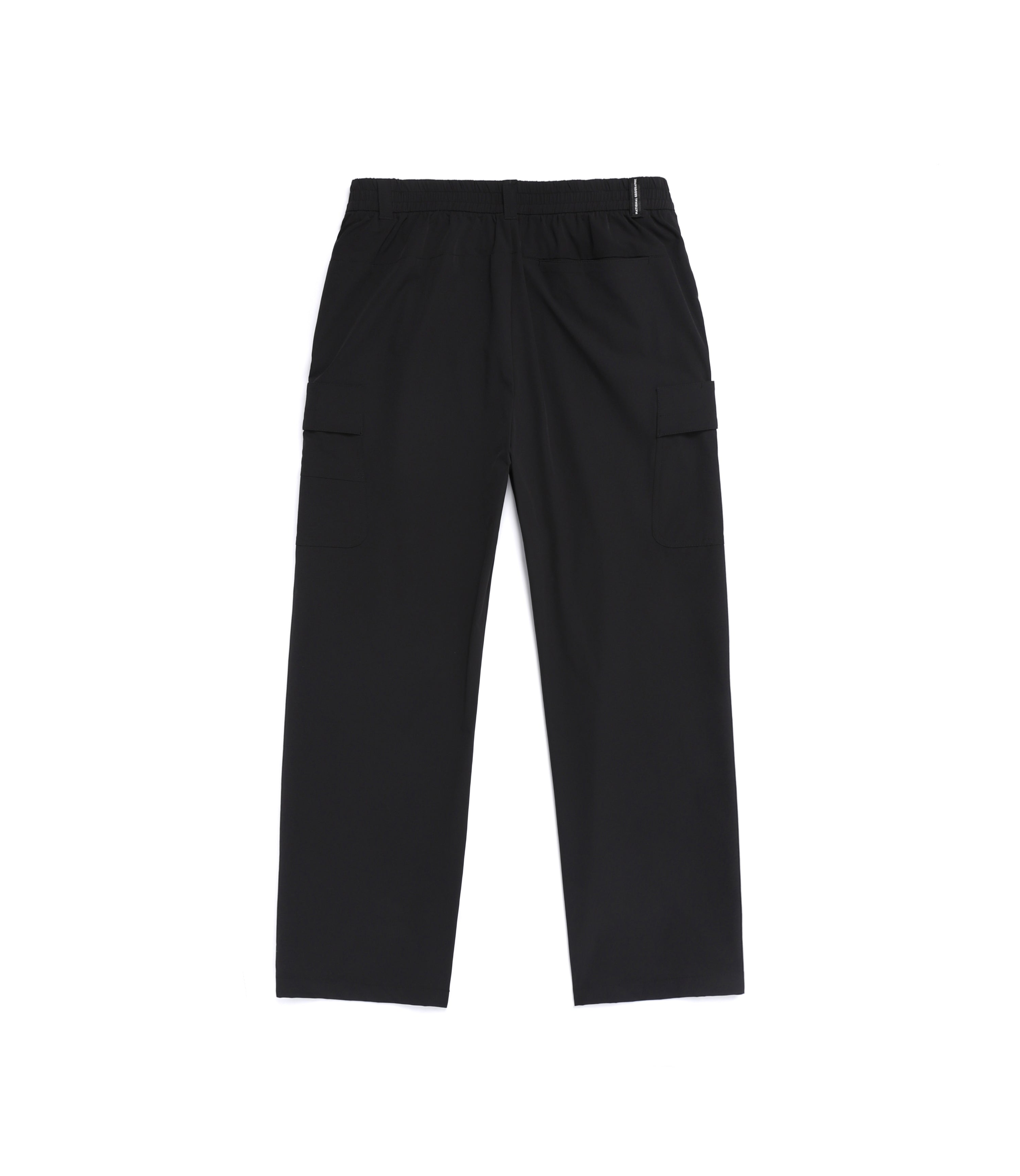 Men's CROW Semi-Loose Fit Straight Cargo Pants<br>BLACK