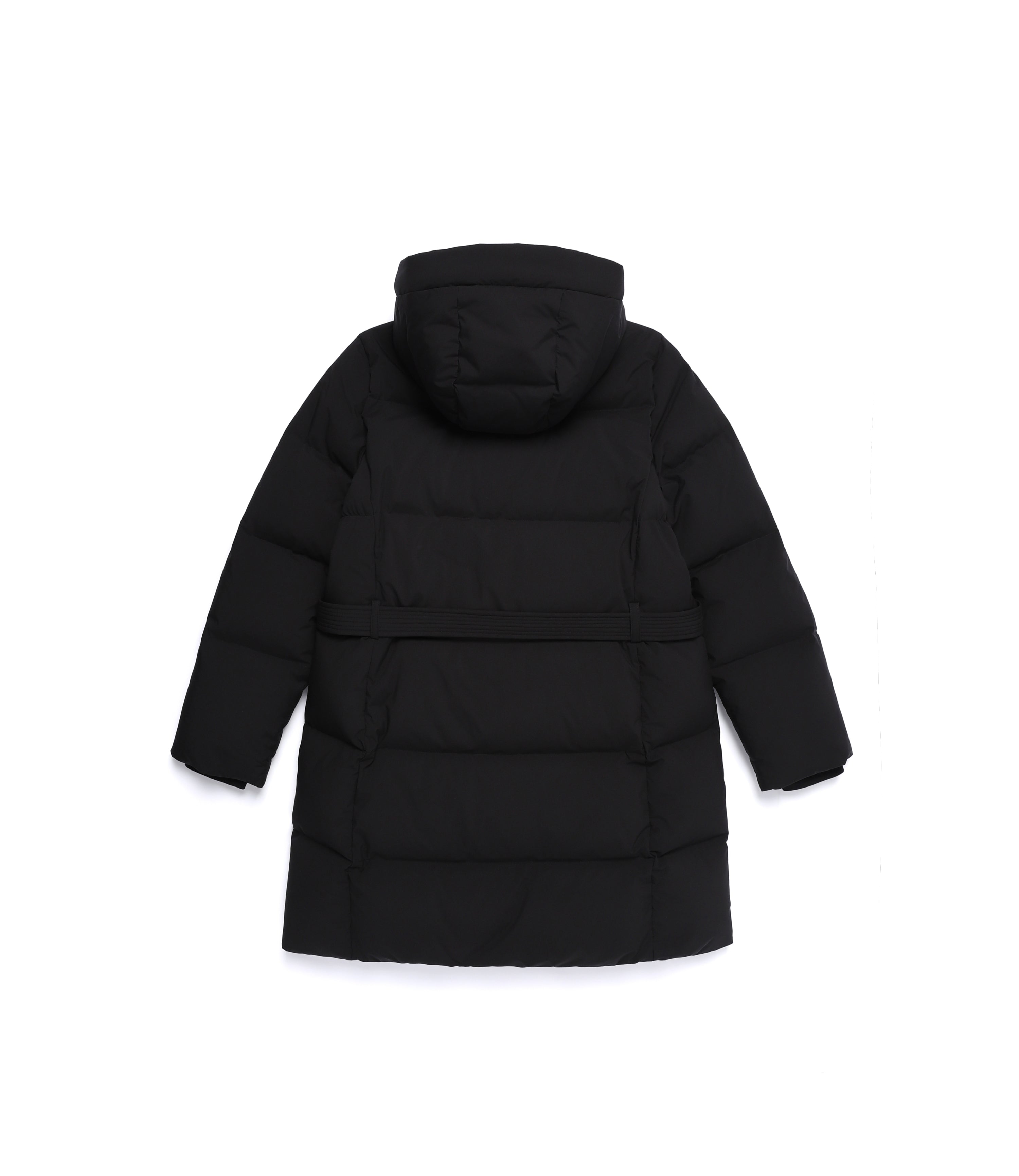 Women's Mid-Length Detachable Hooded Goose Down Jumper<br>BLACK