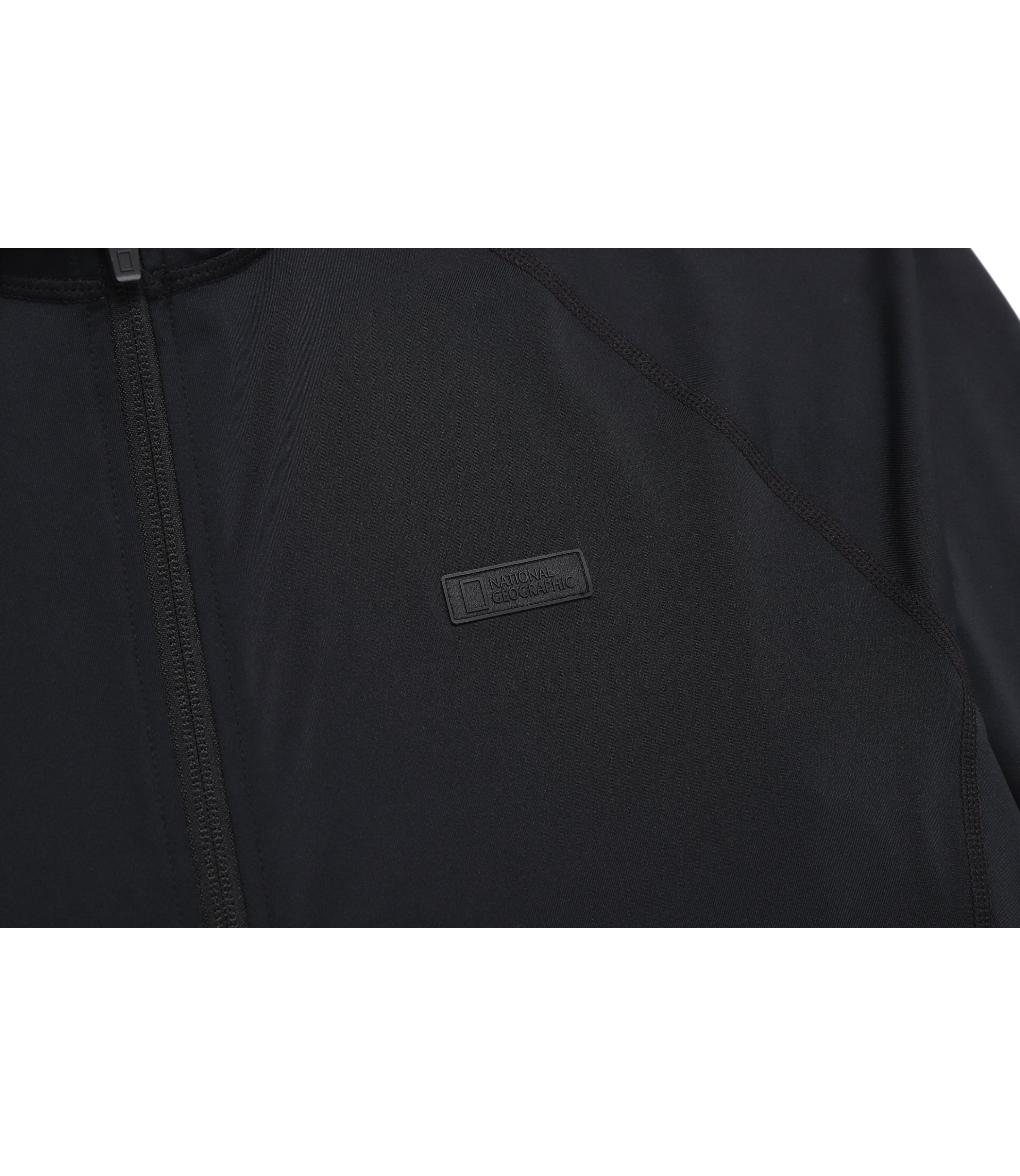 Mens High Summer Basic Zip-Up Rash Guard<br>BLACK