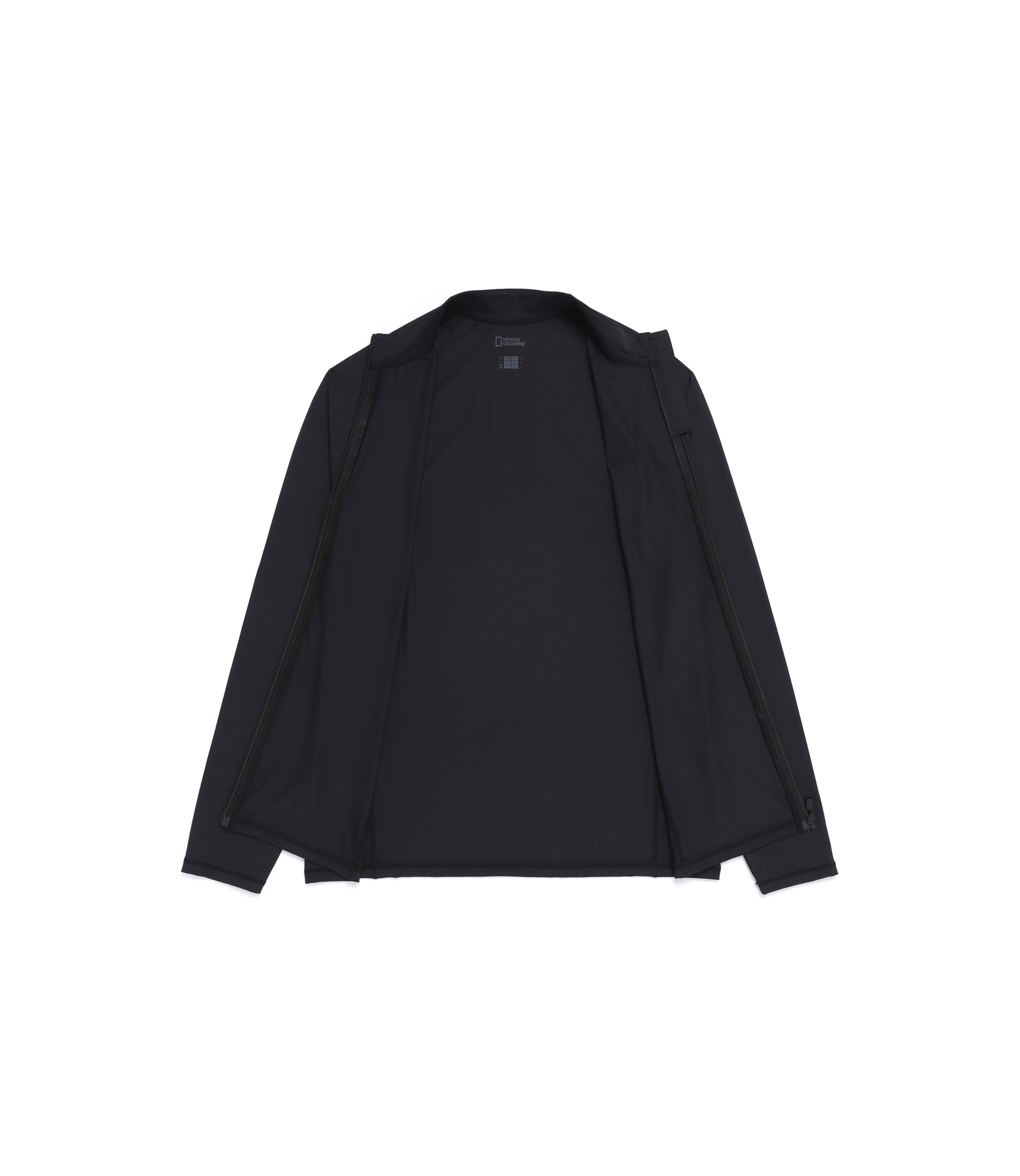 Mens High Summer Basic Zip-Up Rash Guard<br>BLACK
