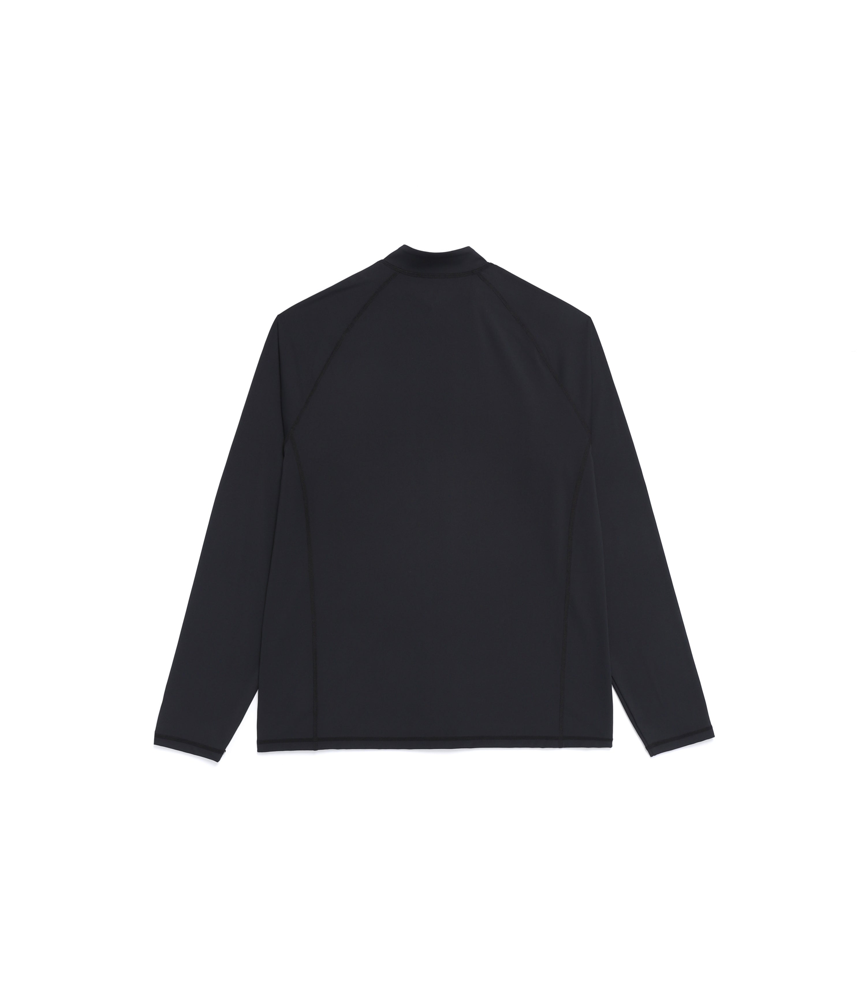 Men's High Summer Basic Zip-Up Rash Guard<br>BLACK