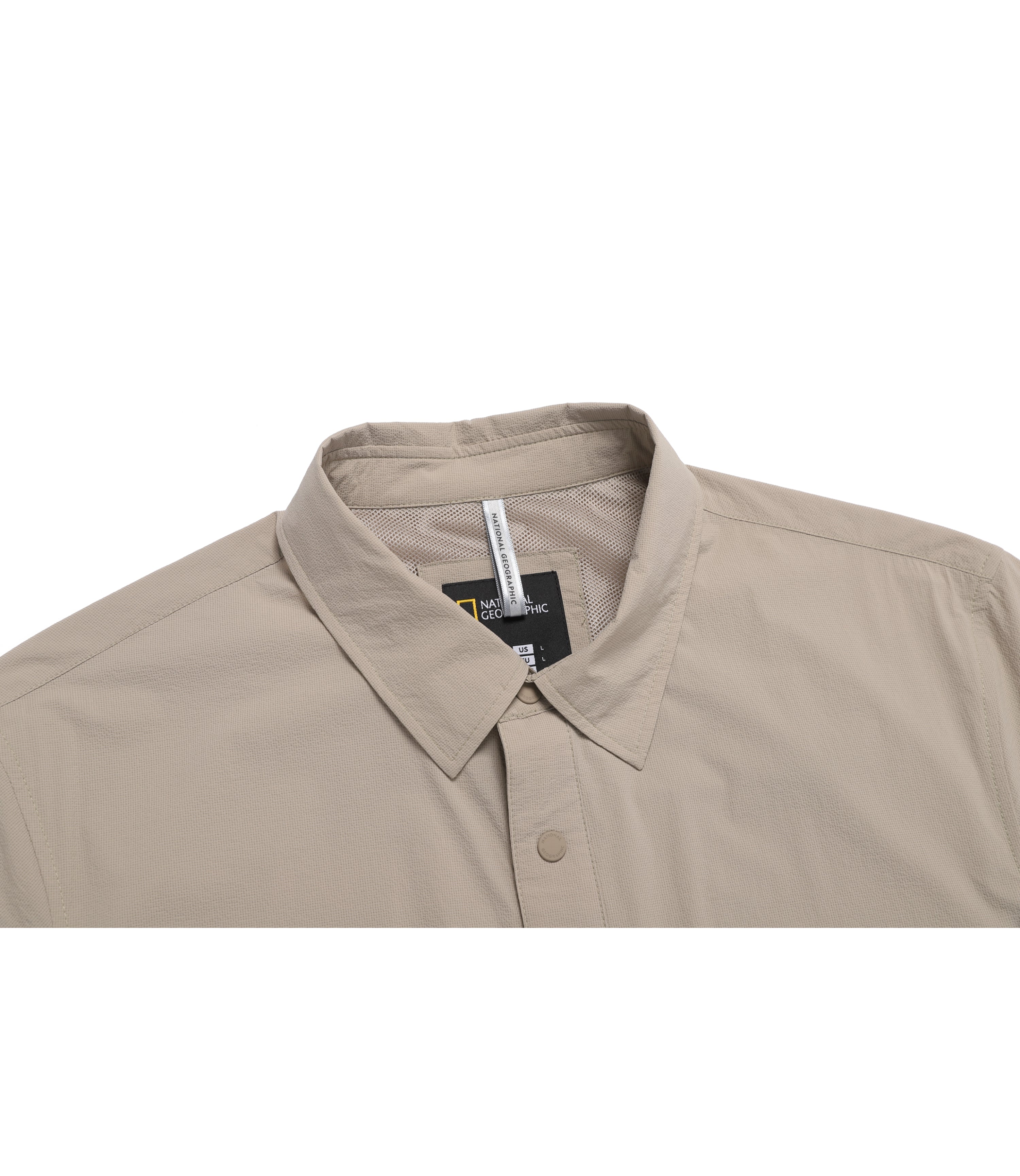 Mens Air Seersucker Short Sleeve Shirt<br>OAK BEIGE