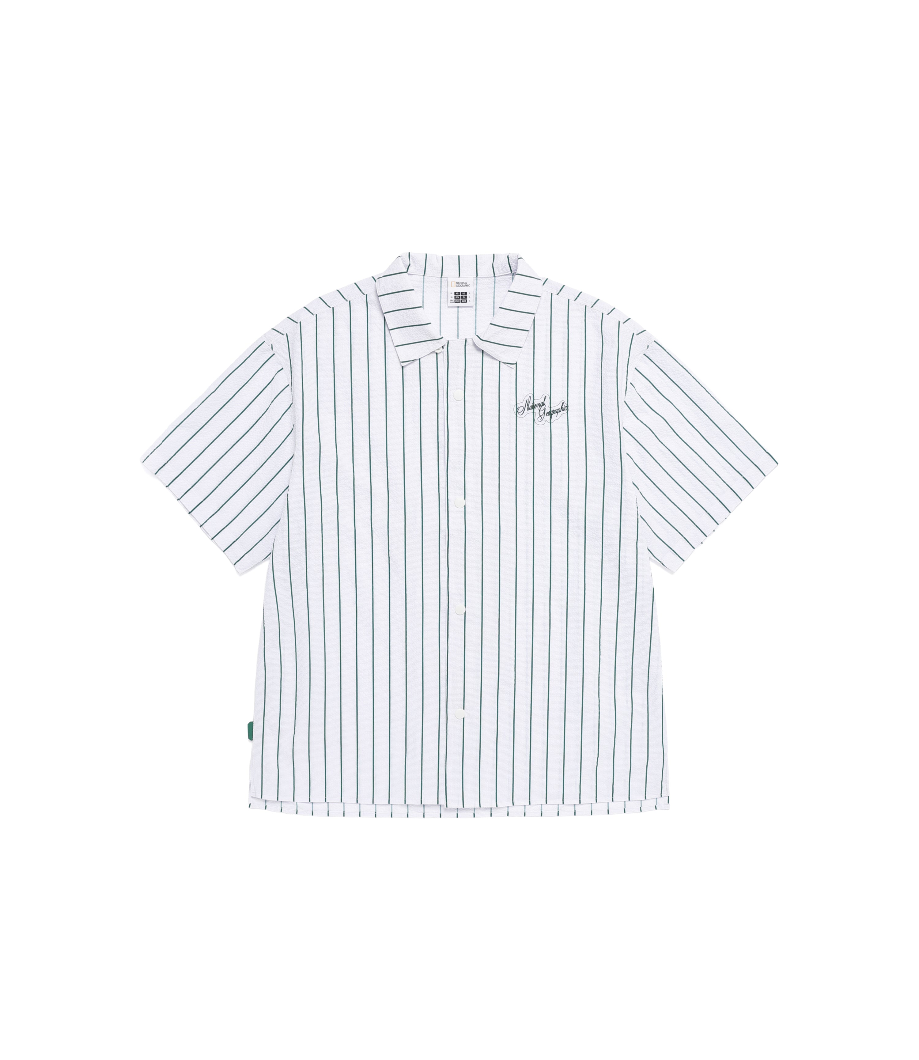 Men's Seersucker Airflow Semi-Overfit Pattern Shirt<br>GREEN HILLS