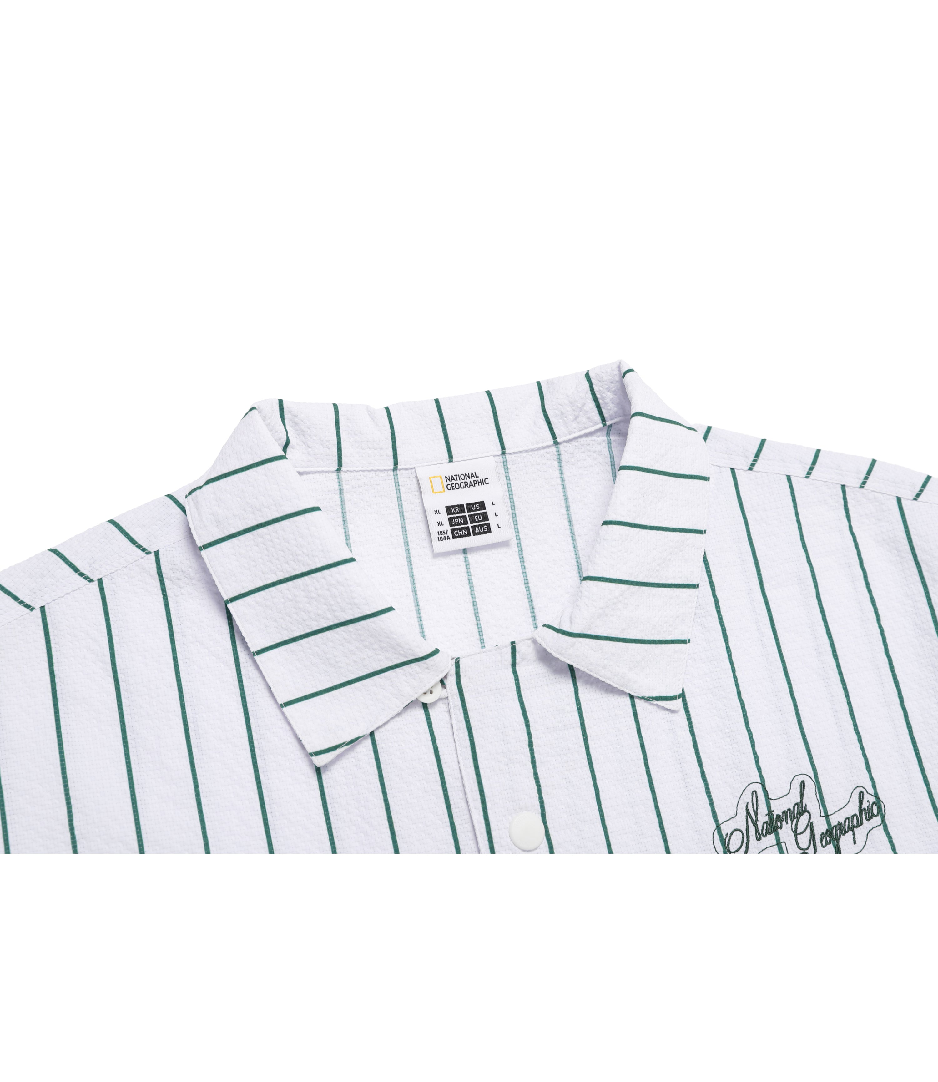 Mens Seersucker Airflow Semi-Overfit Pattern Shirt<br>GREEN HILLS