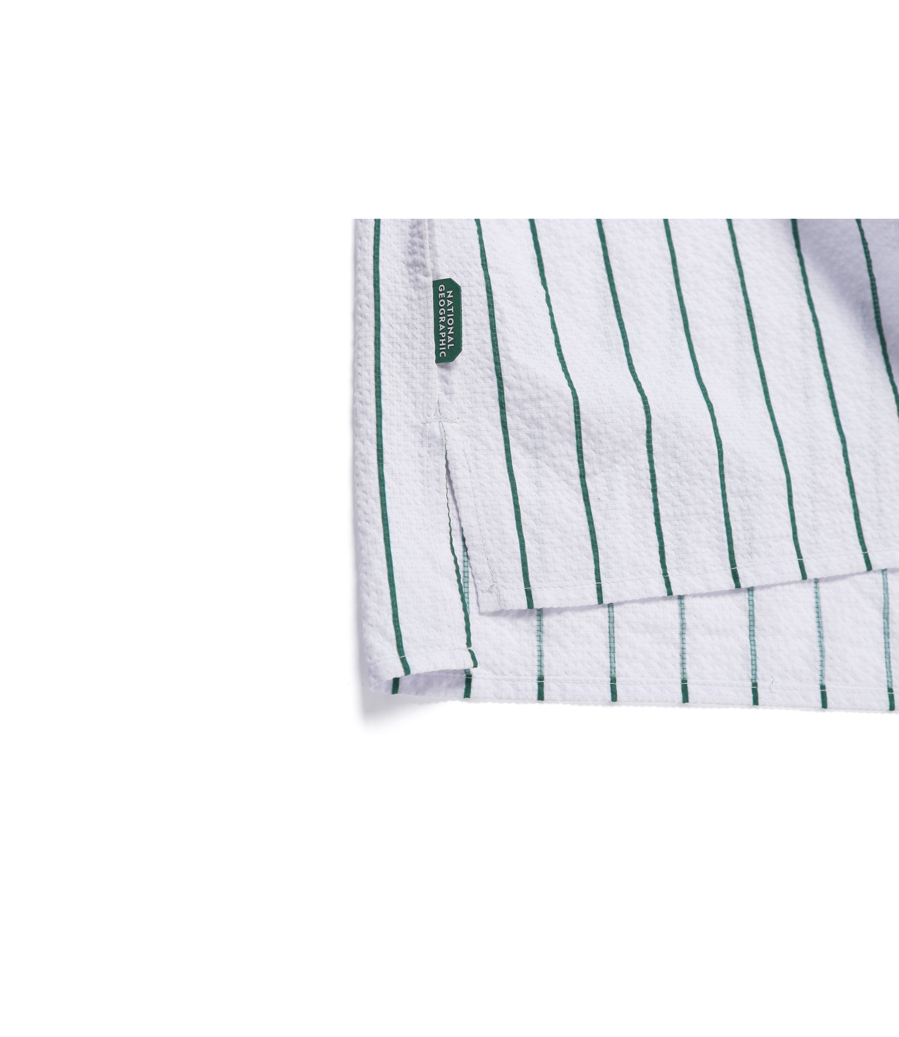 Mens Seersucker Airflow Semi-Overfit Pattern Shirt<br>GREEN HILLS