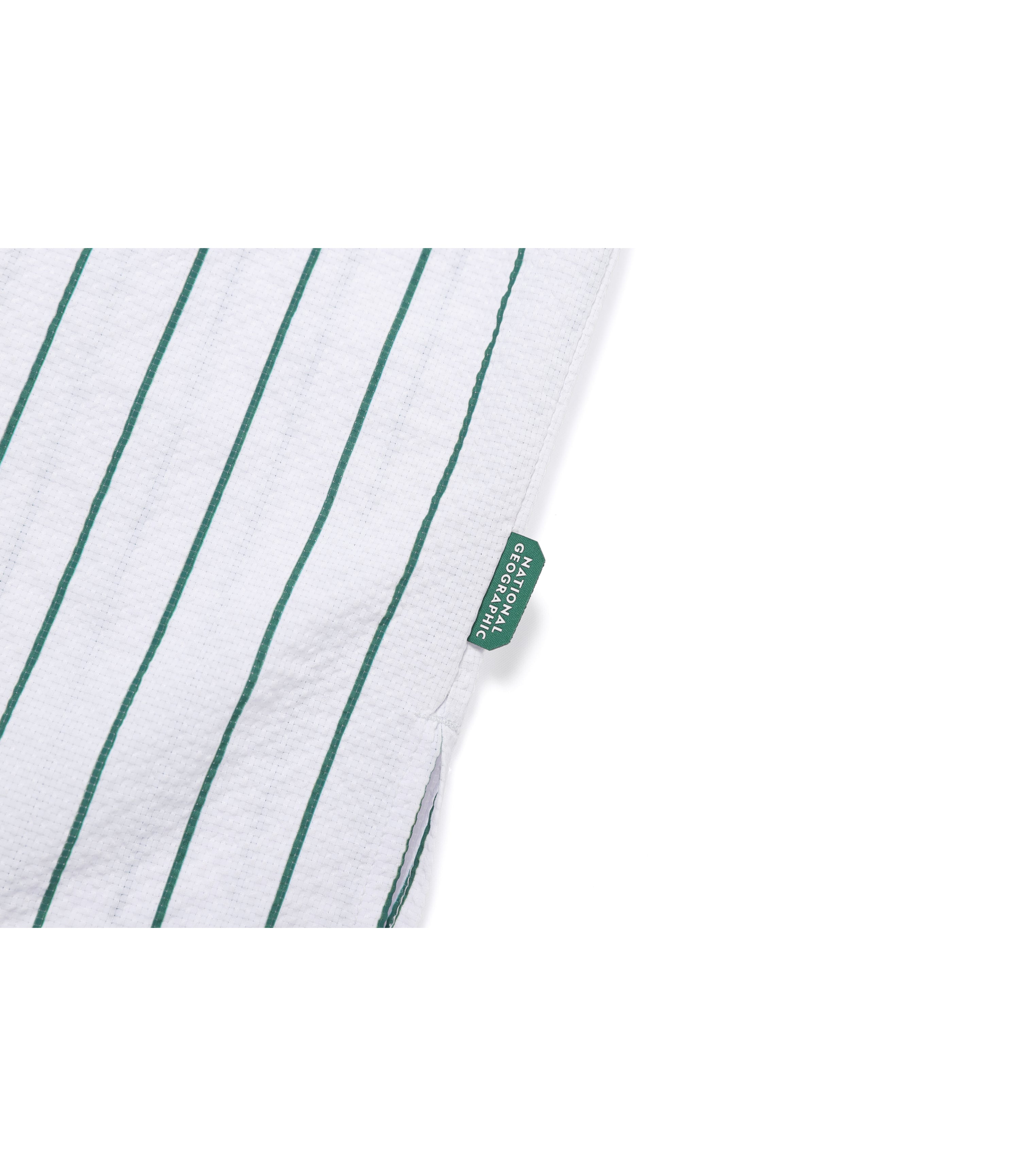 Mens Seersucker Airflow Semi-Overfit Pattern Shirt<br>GREEN HILLS