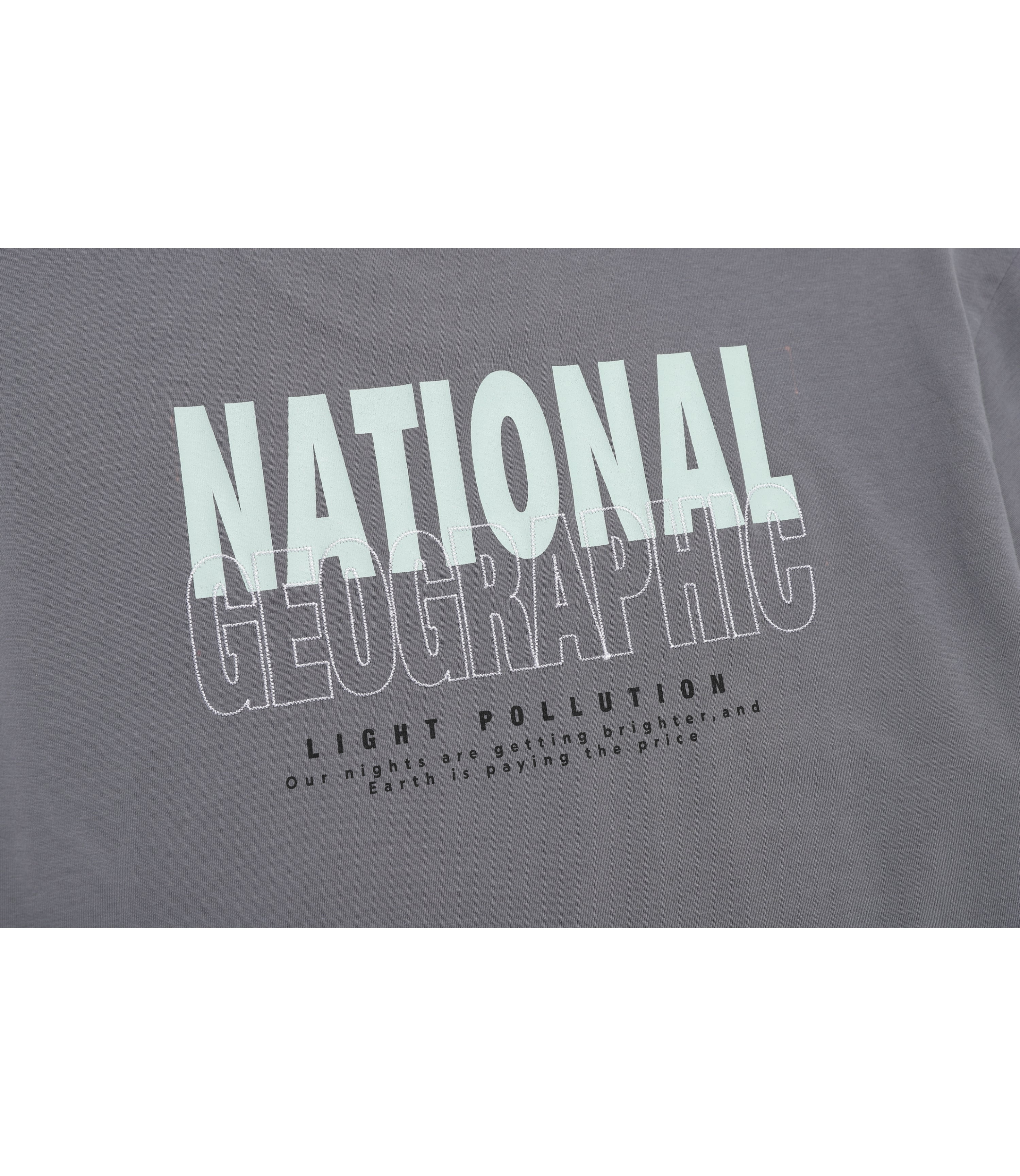 Unisex CASTOR COOLMAX ECO Lettering Graphic Short Sleeve Tee<br>STONE GREY
