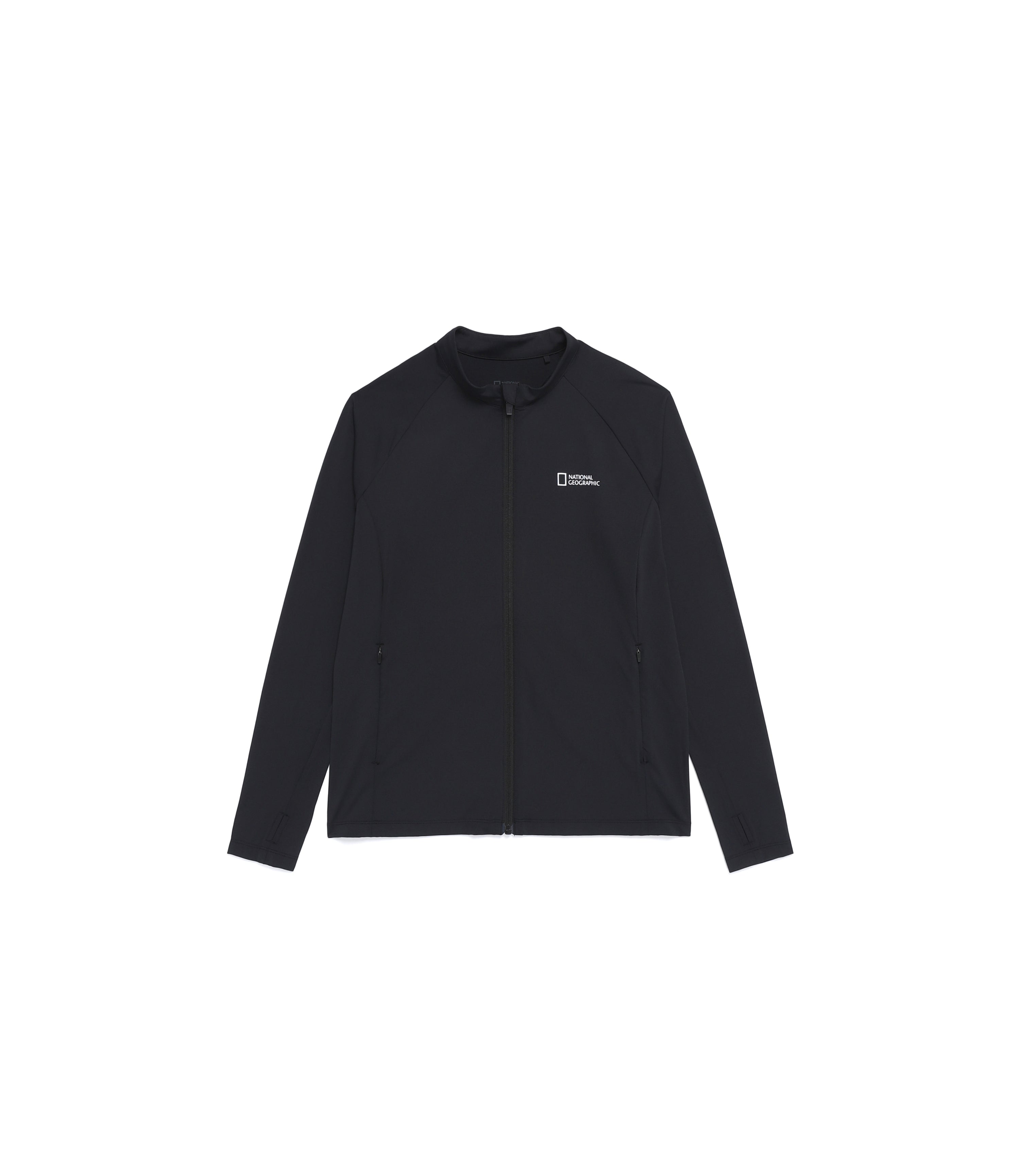 Women's Hot Summer Basic Zip-Up Rash Guard<br>BLACK