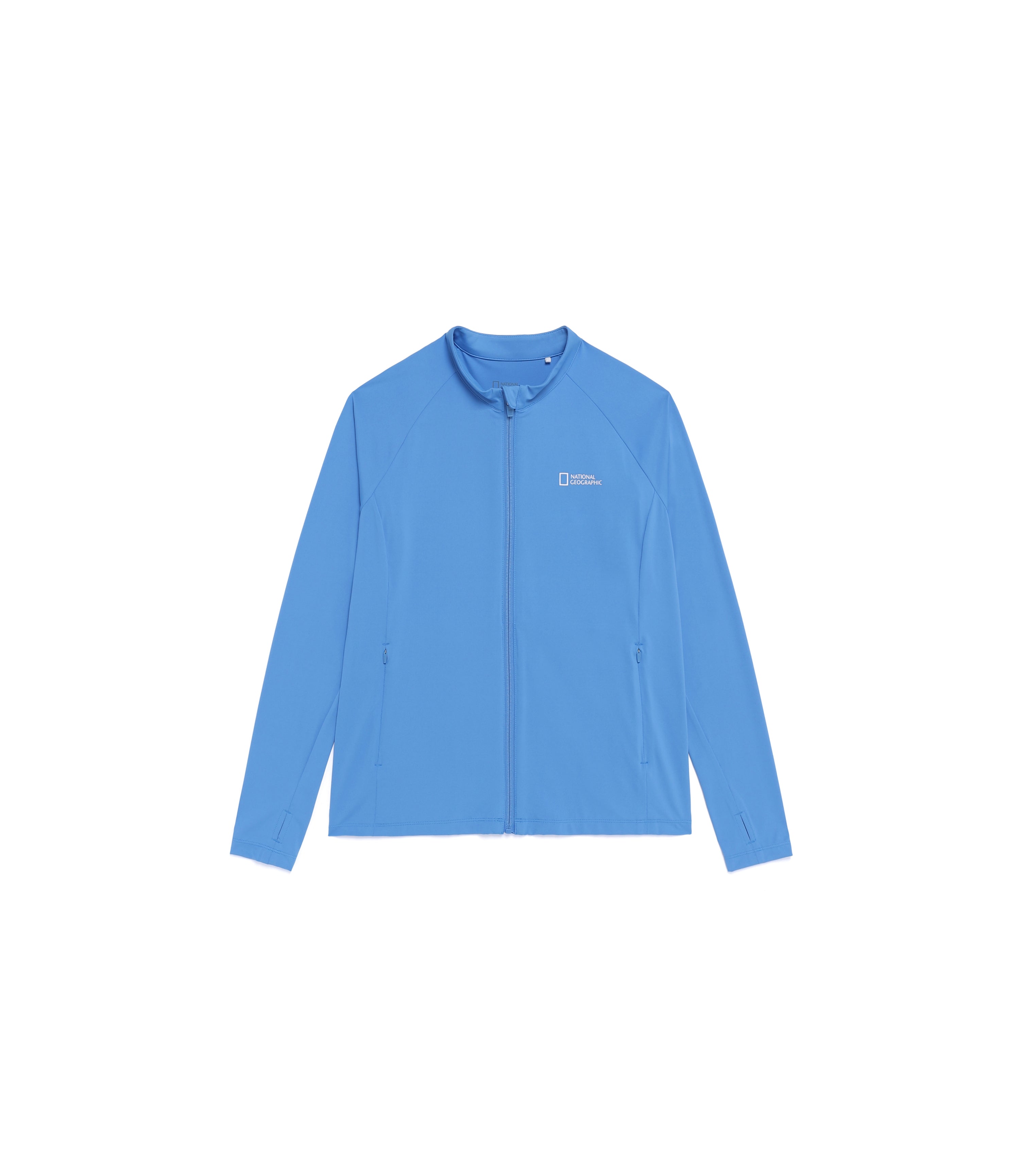 Women's Hot Summer Basic Zip-Up Rash Guard<br>MARINE BLUE
