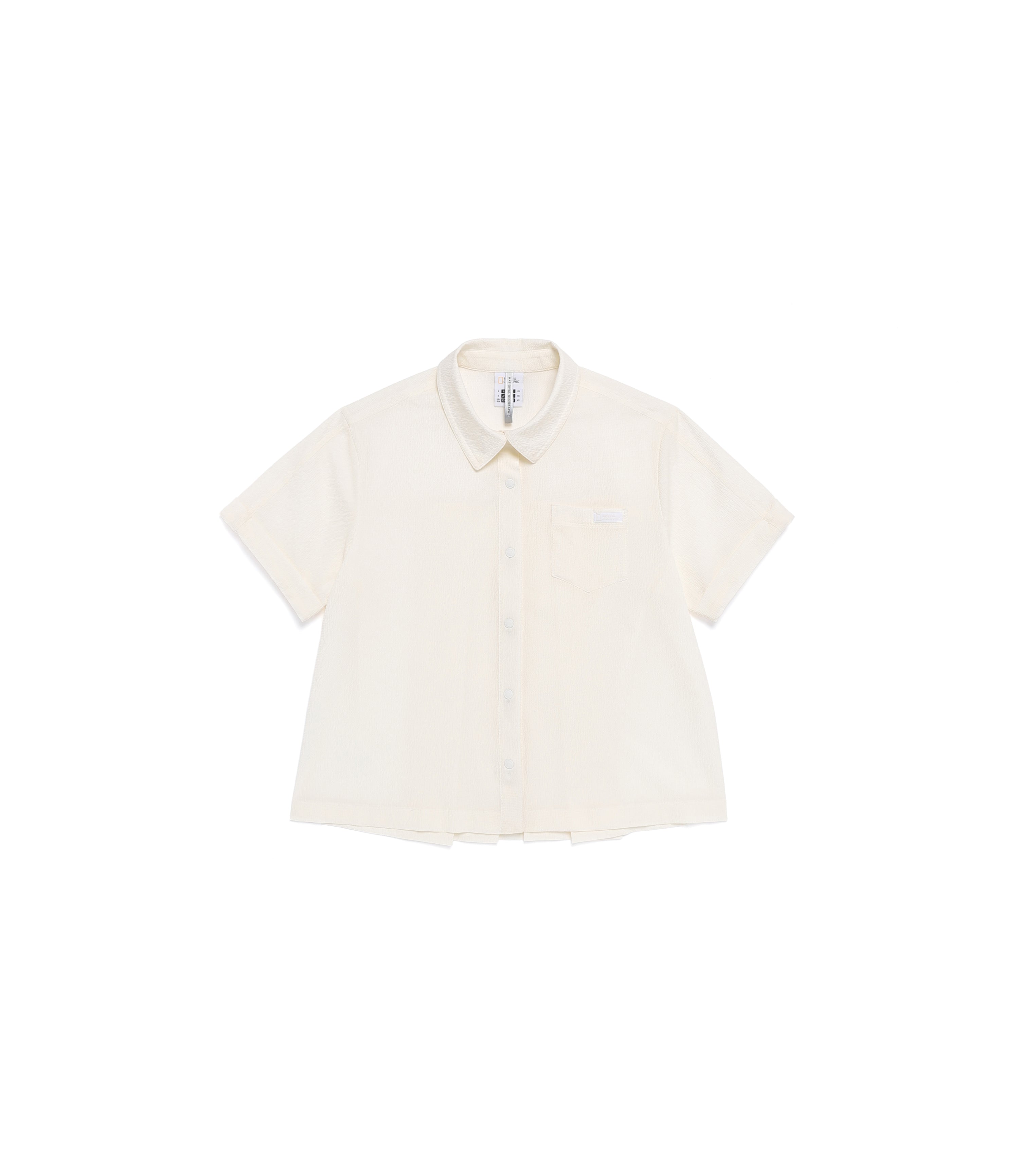 Womens Air Seersucker Semi-Overfit Short Sleeve Shirt<br>O/WHITE