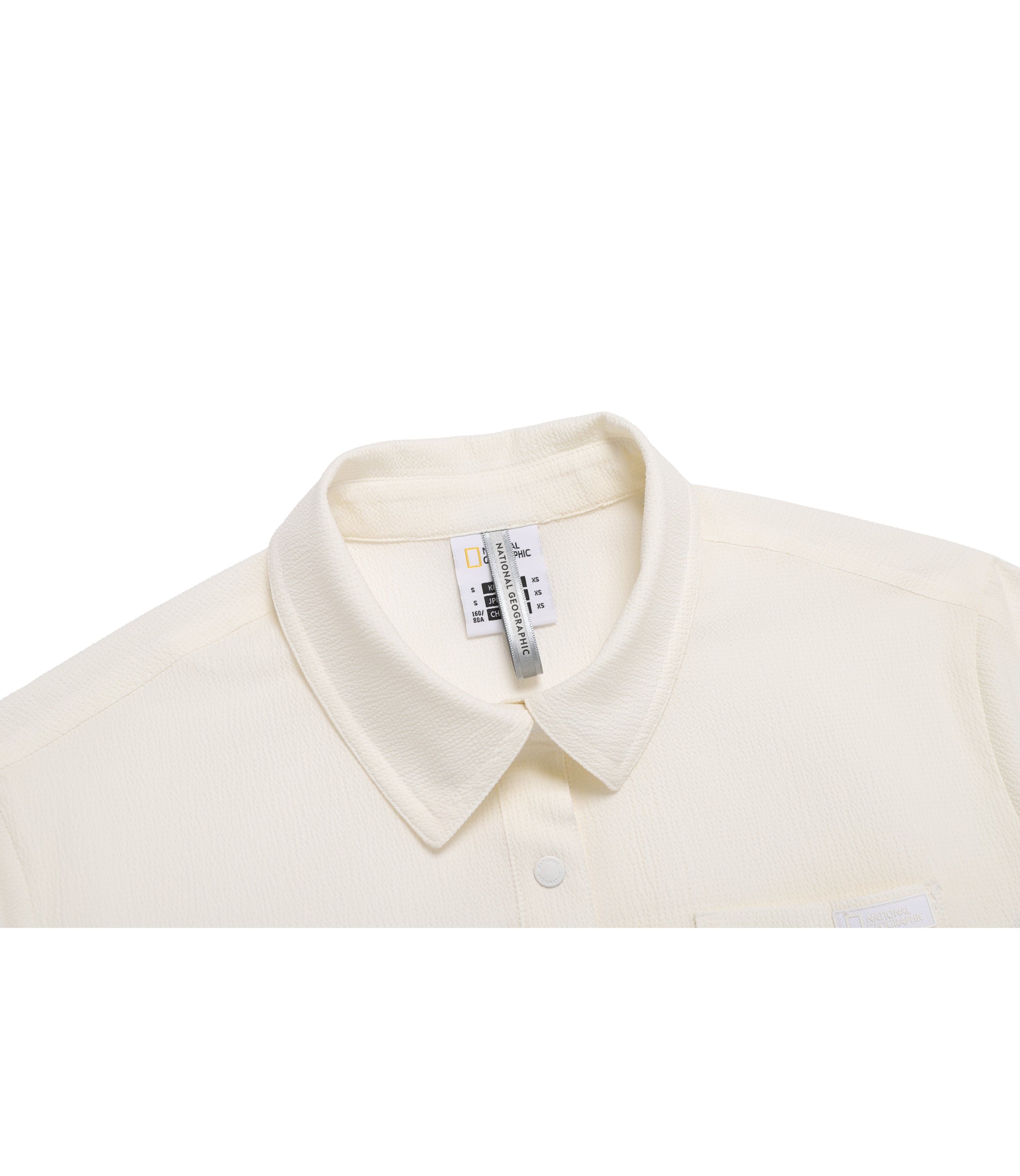 Womens Air Seersucker Semi-Overfit Short Sleeve Shirt<br>O/WHITE