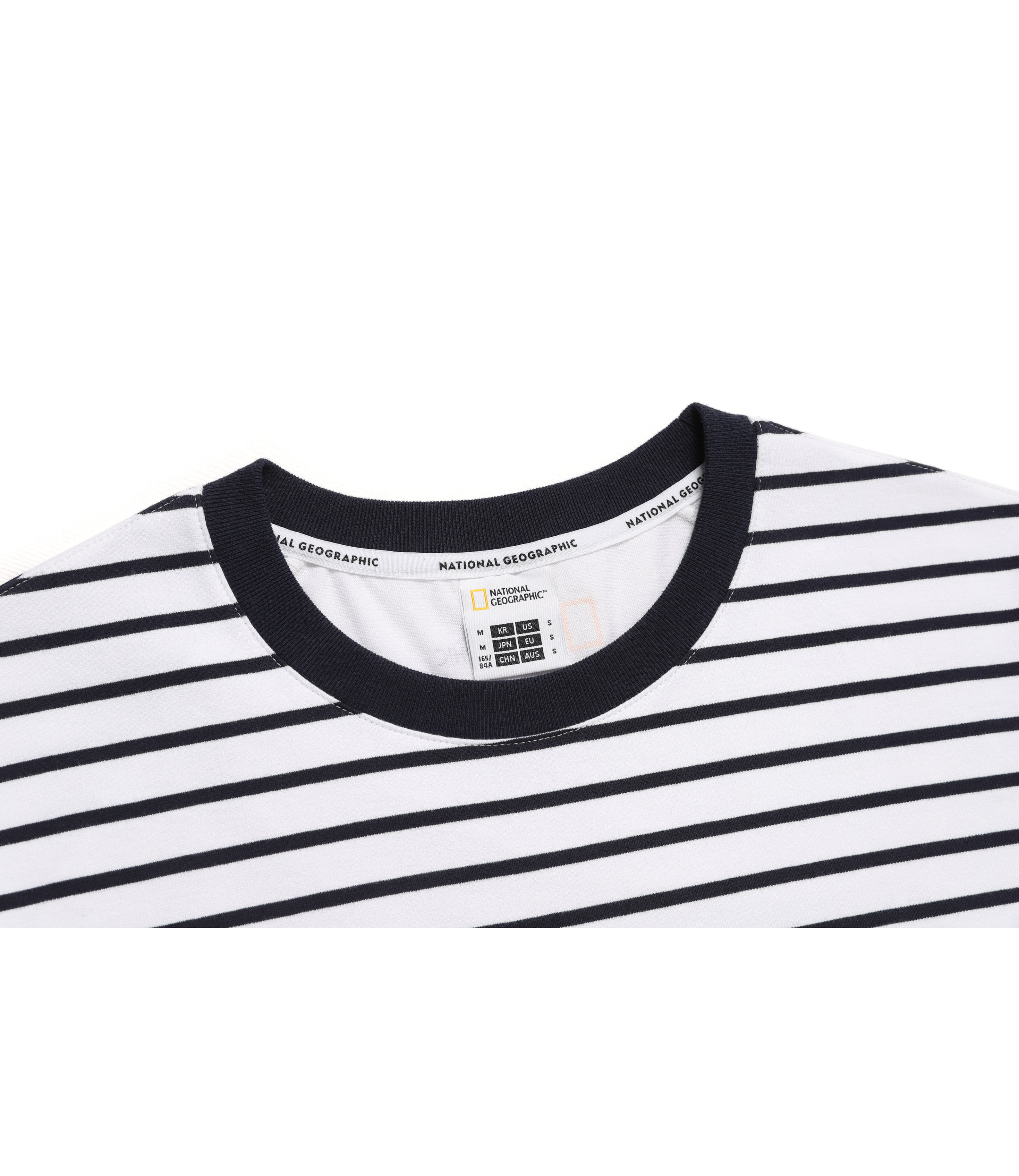 Women's Striped Lettering Short Sleeve Tee<br>WHITE