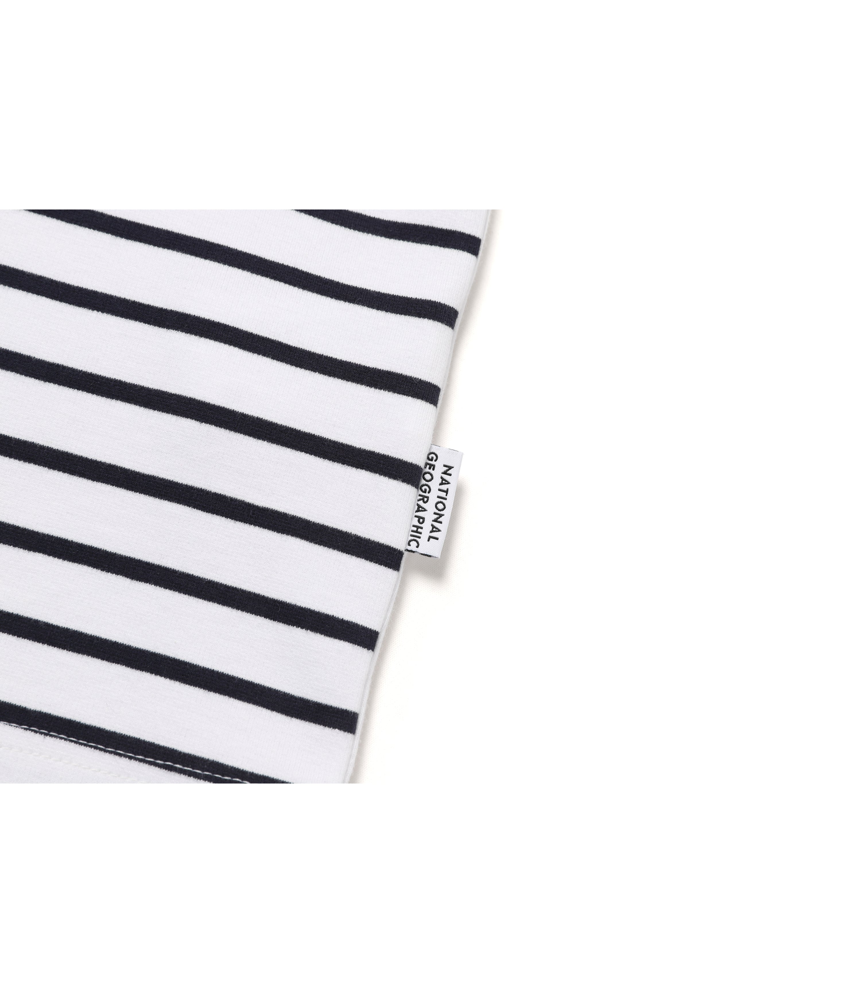 Women's Striped Lettering Short Sleeve Tee<br>WHITE