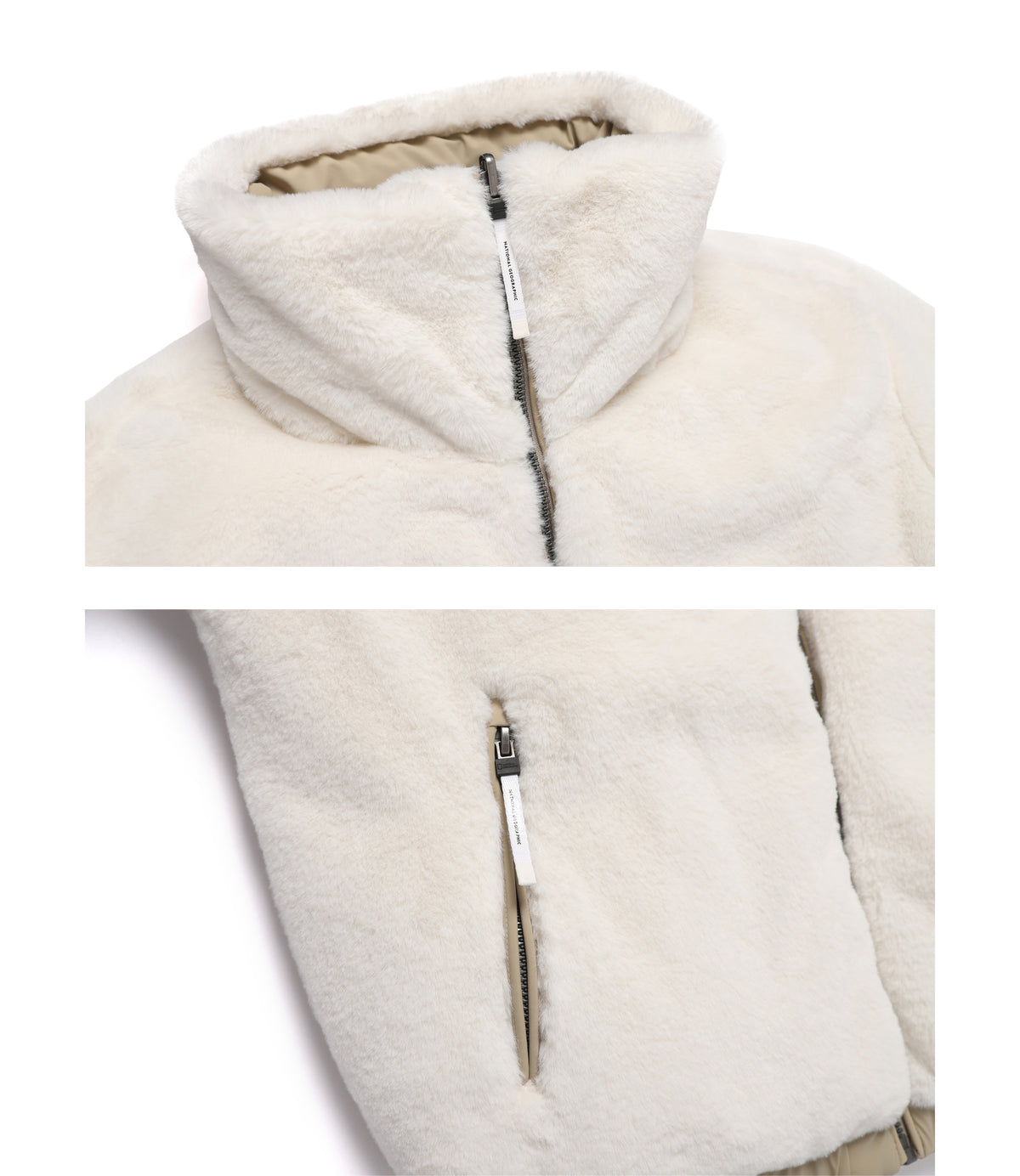 Women's Fur Reversible Duck Down Jacket<br>IVORY