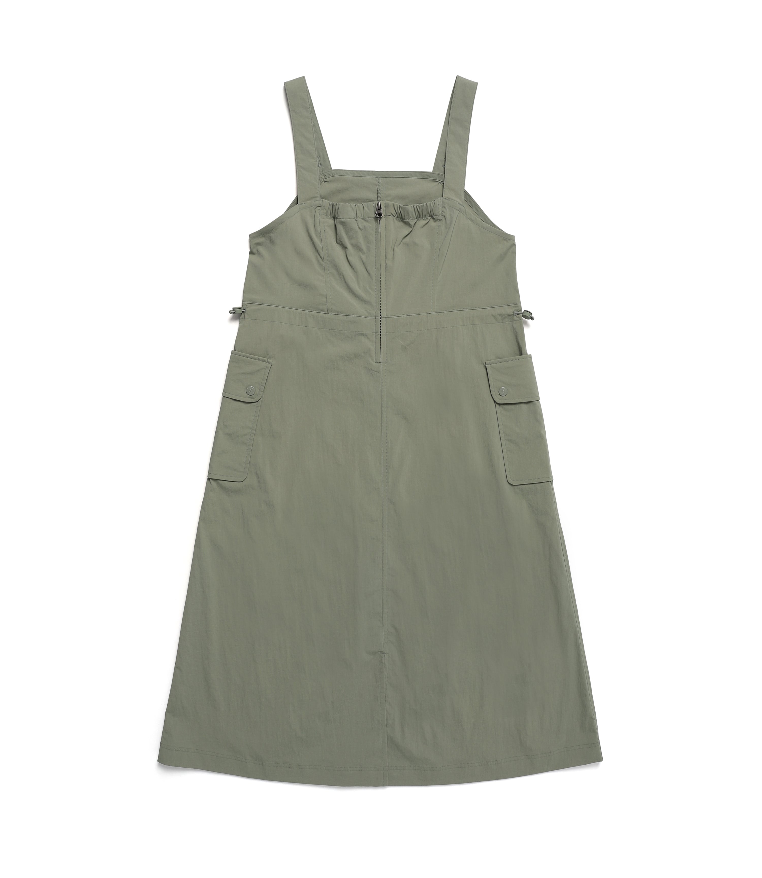 Women’s CYGNUS Woven Stretch Overall Dress<br>LICHEN KHAKI