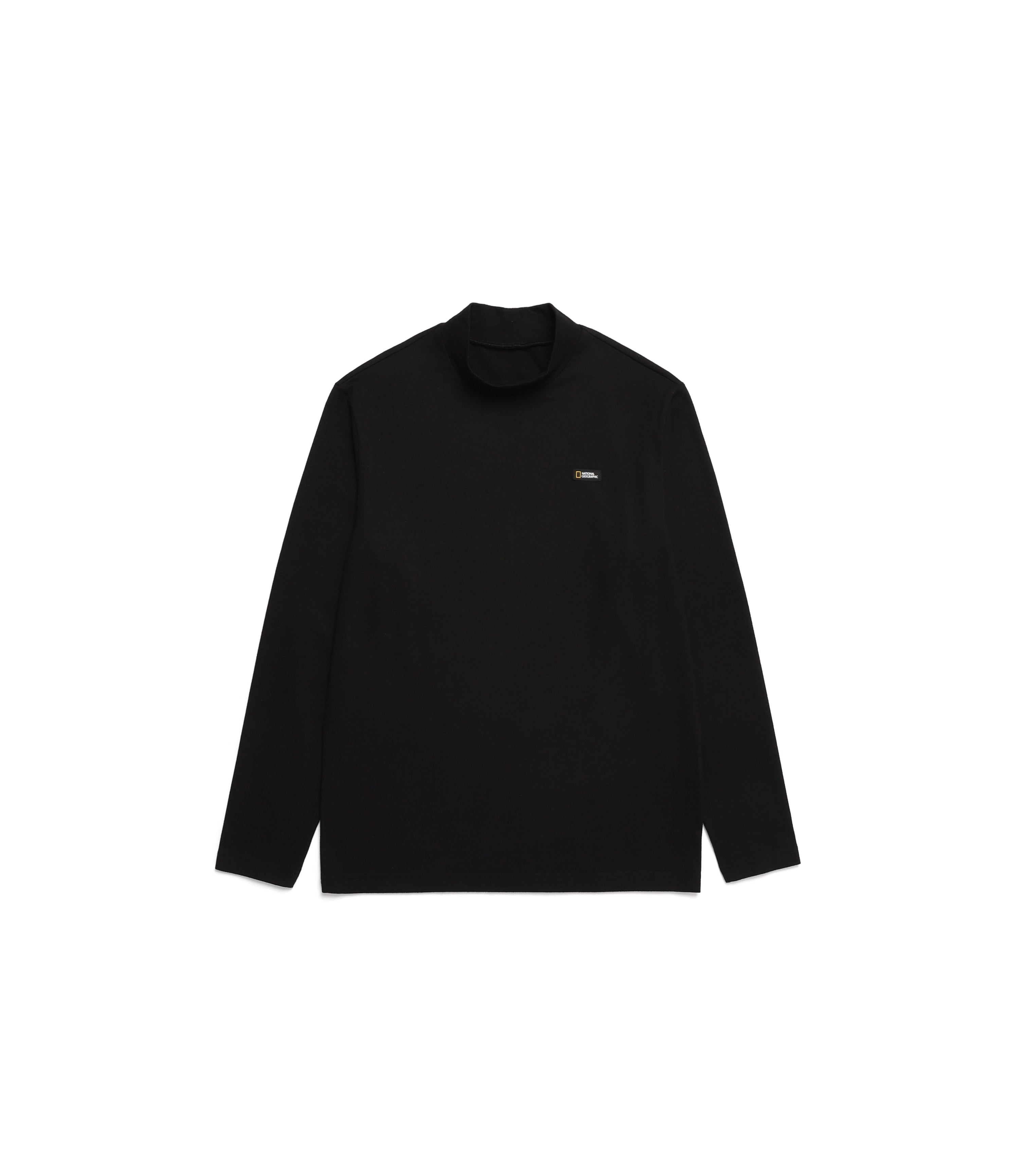 Unisex Basic Half Neck Long Sleeve Tee<br>CARBON BLACK